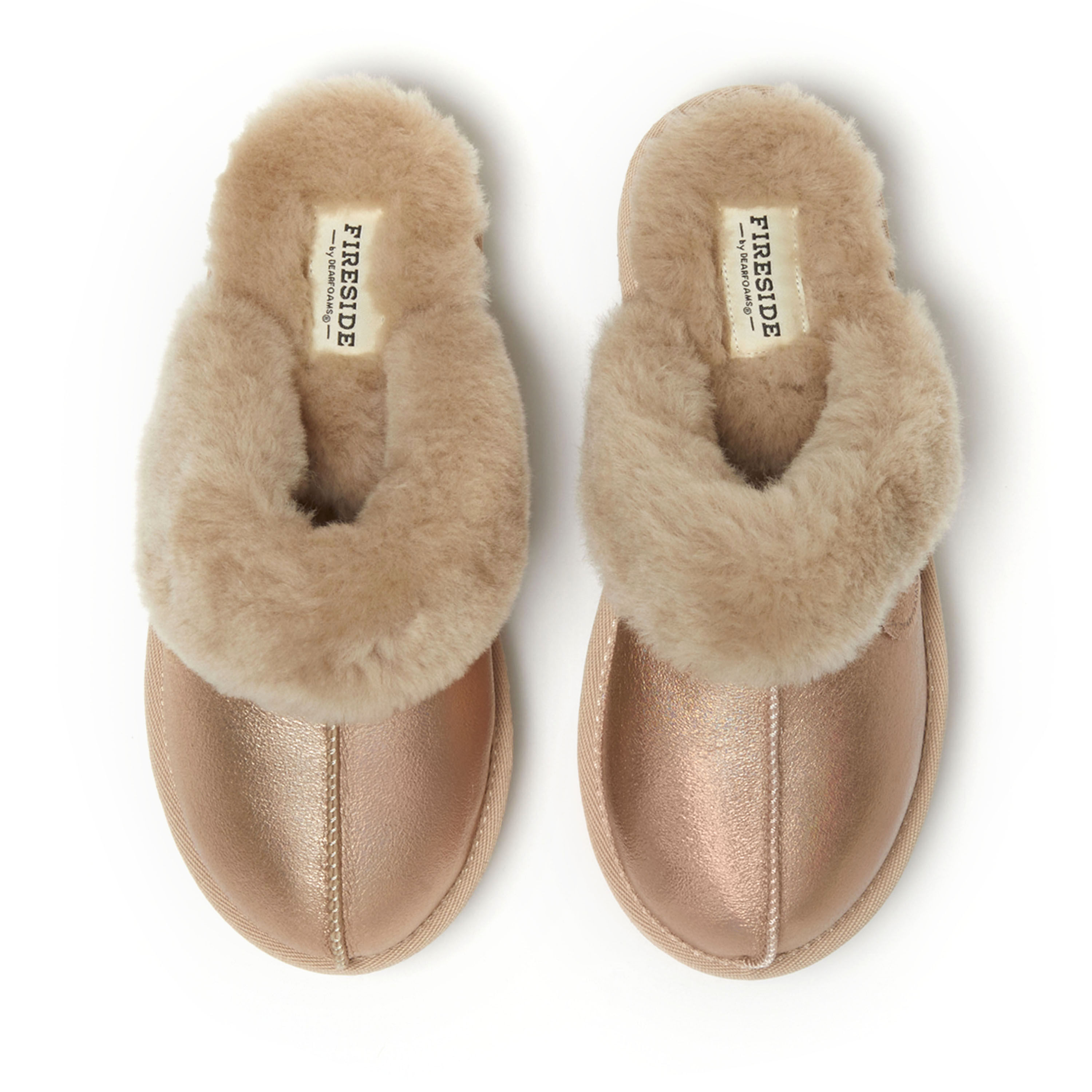 Women's Fireside by Dearfoams Melton Genuine Shearling Platform Scuff