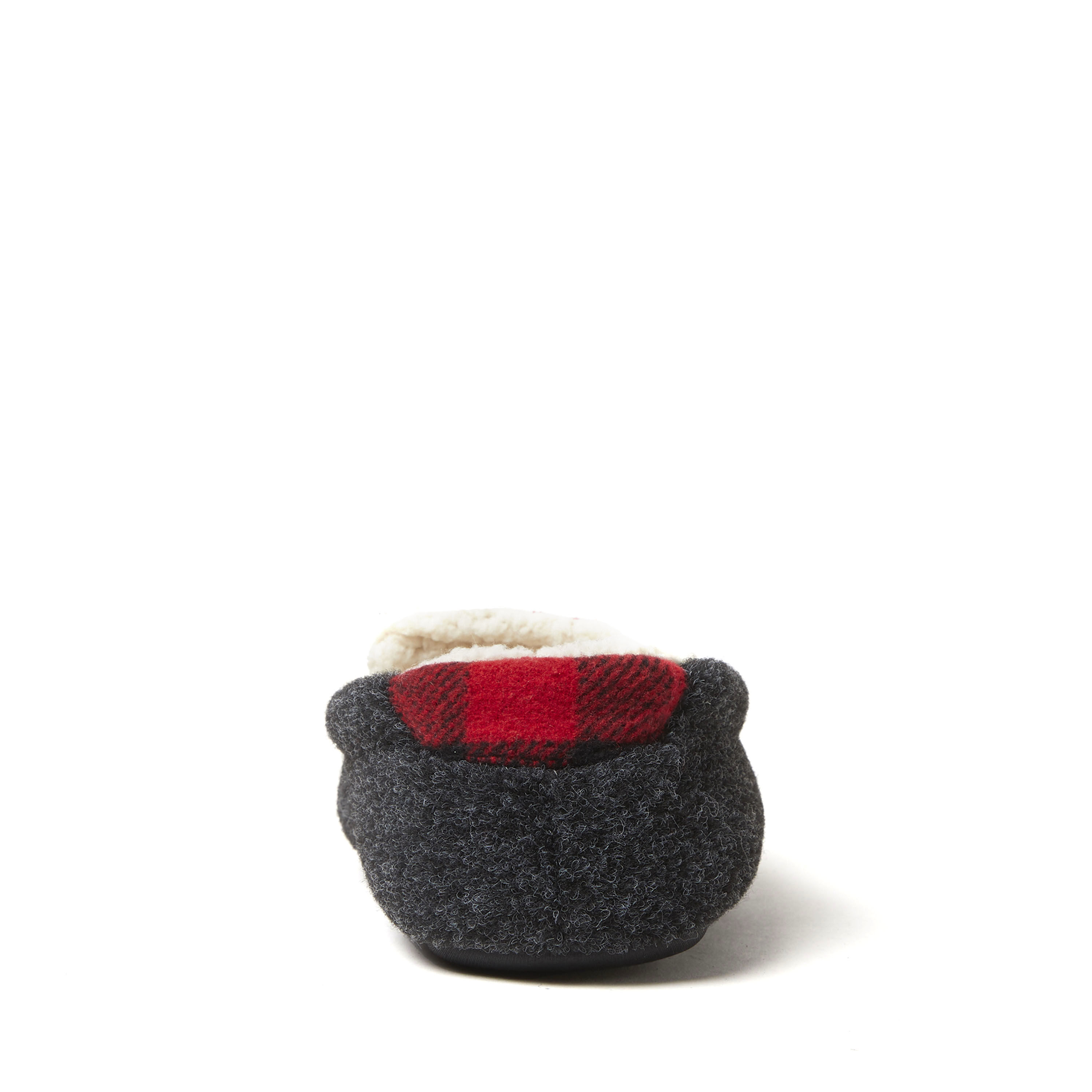 Kids Hunter Felted Microwool and Plaid Moccasin Slipper