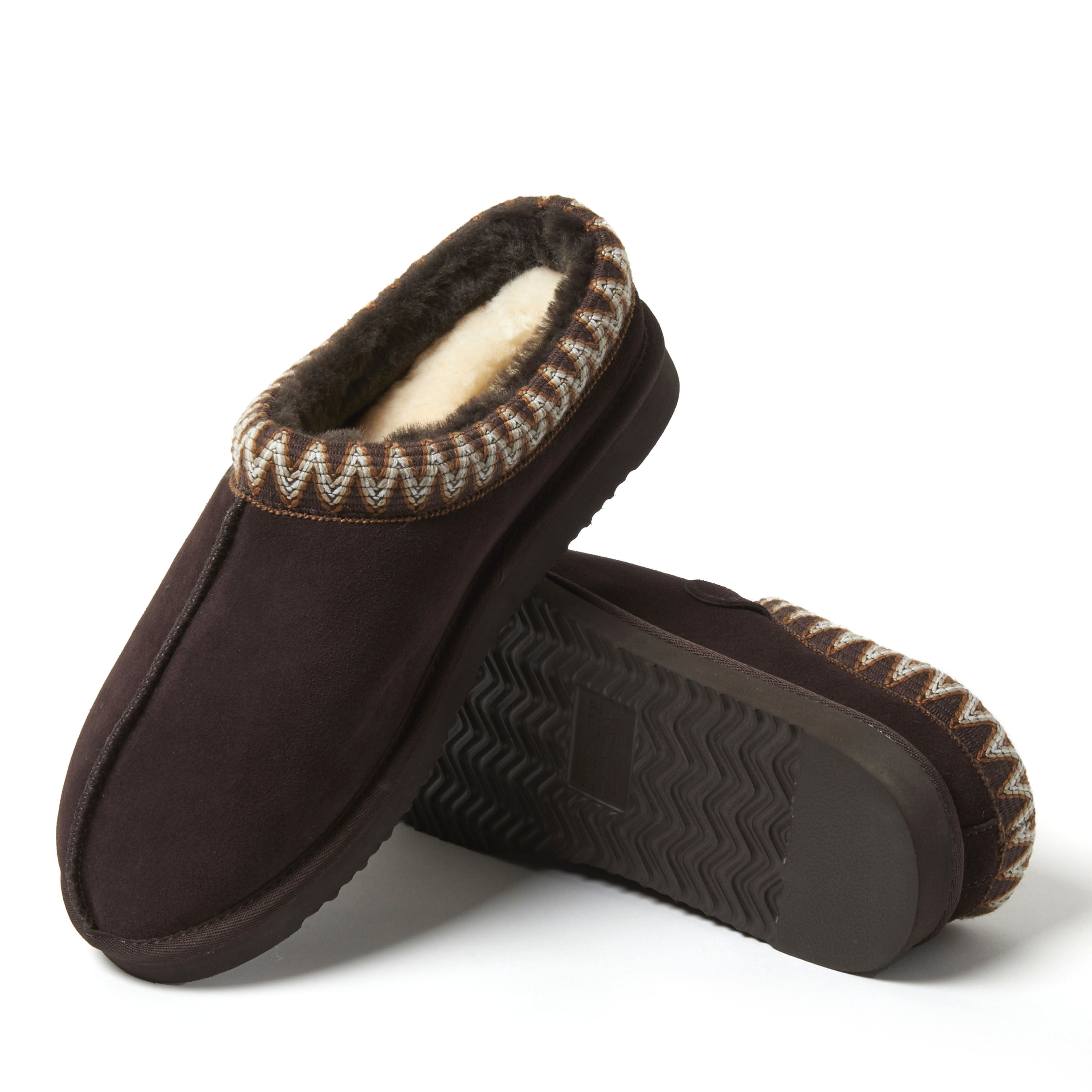 Men's Fireside by Dearfoams Grafton Genuine Shearling Clog With Taping