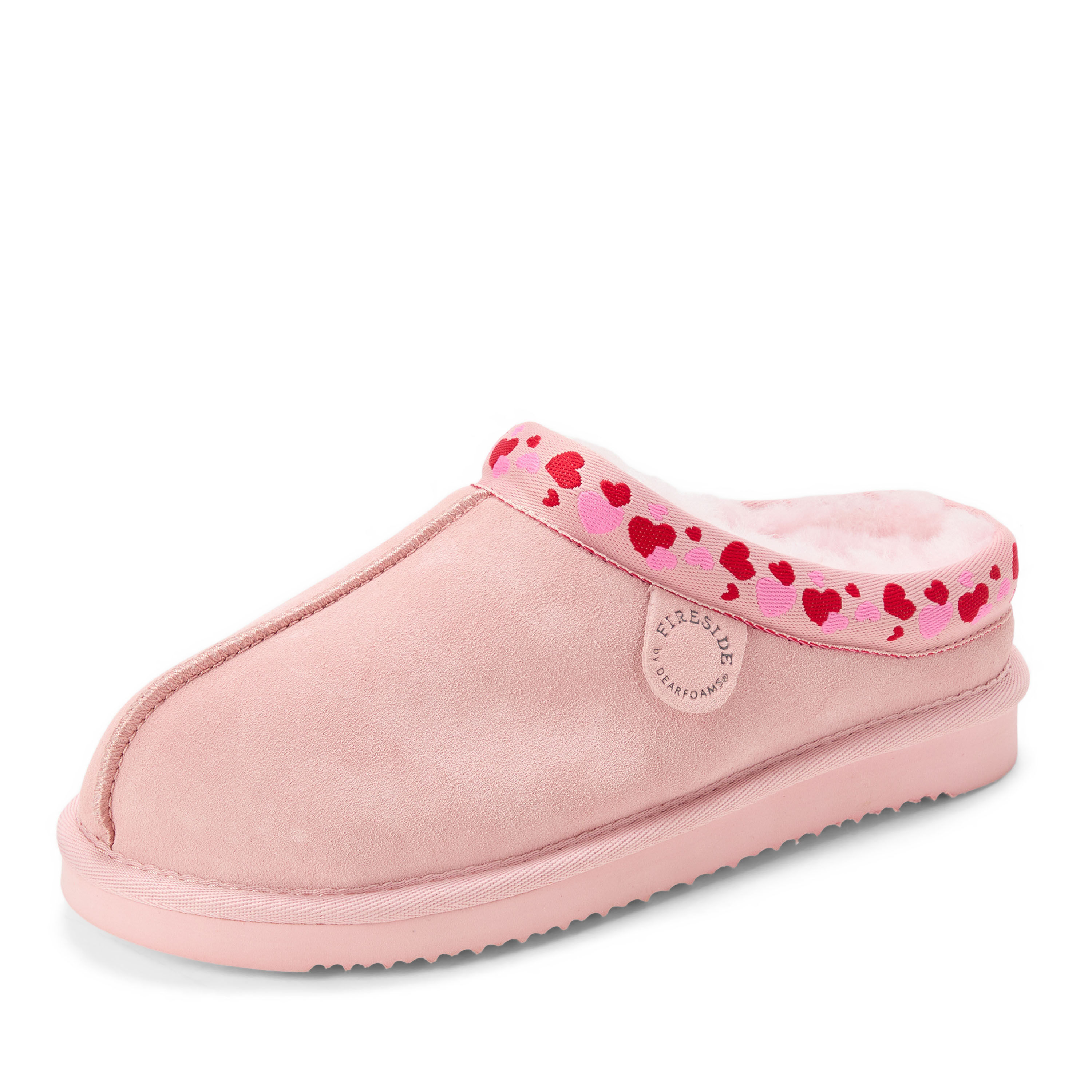 Women's Fireside by Dearfoams Greta Genuine Shearling Clog With Taping