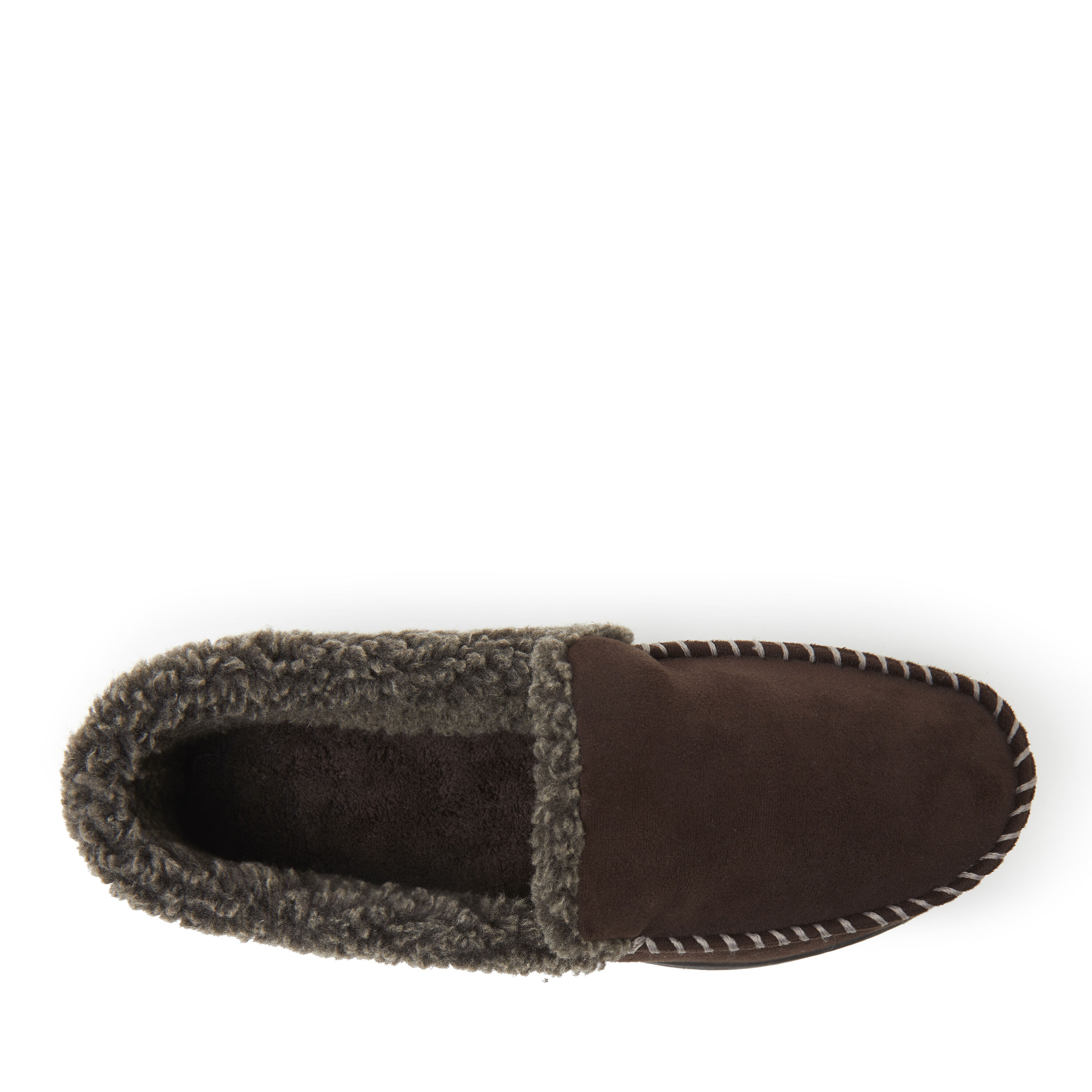 Men's dearfoams microsuede sales whipstitch trim moccasin slippers