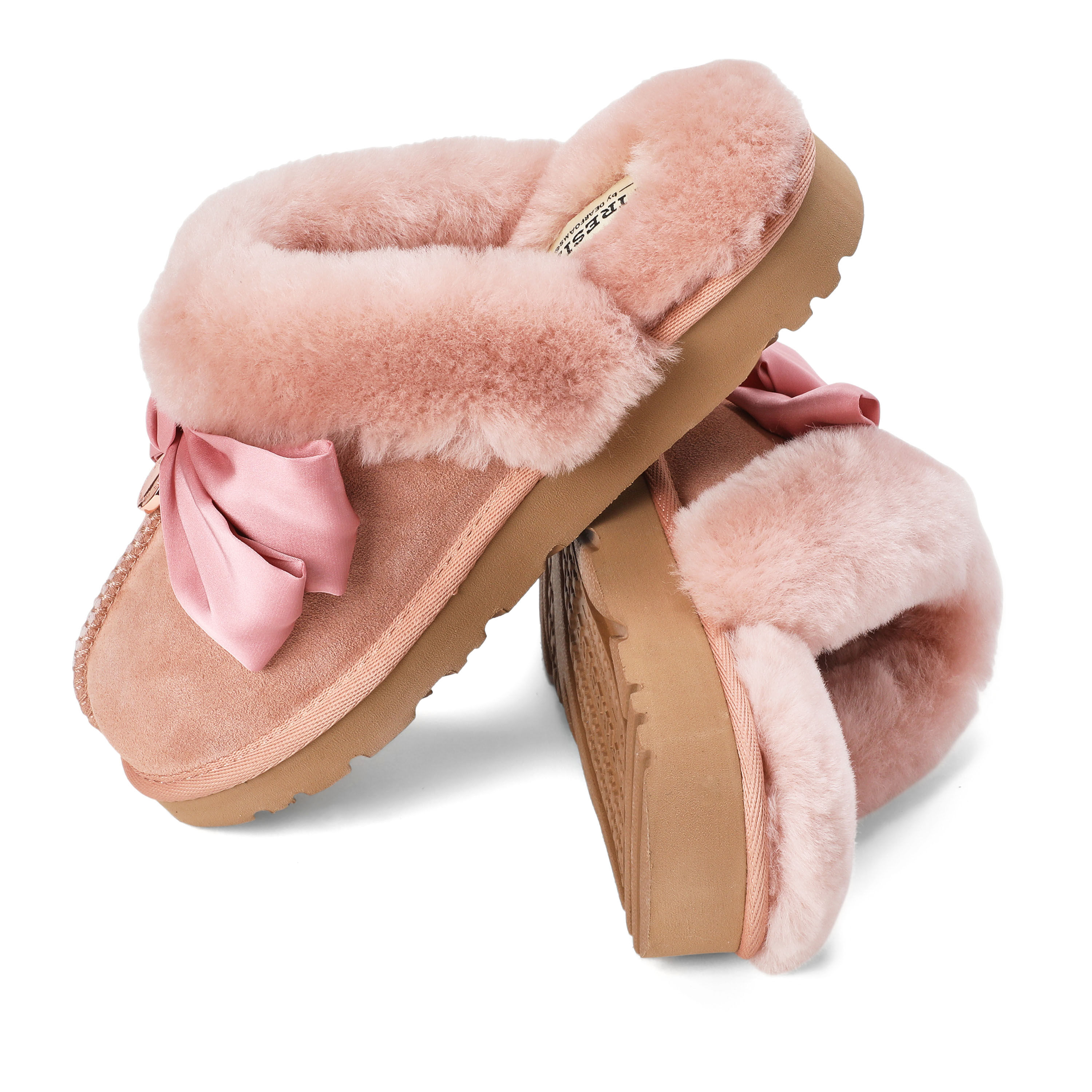 Women's Sydney Dream Bow Genuine Shearling Scuff