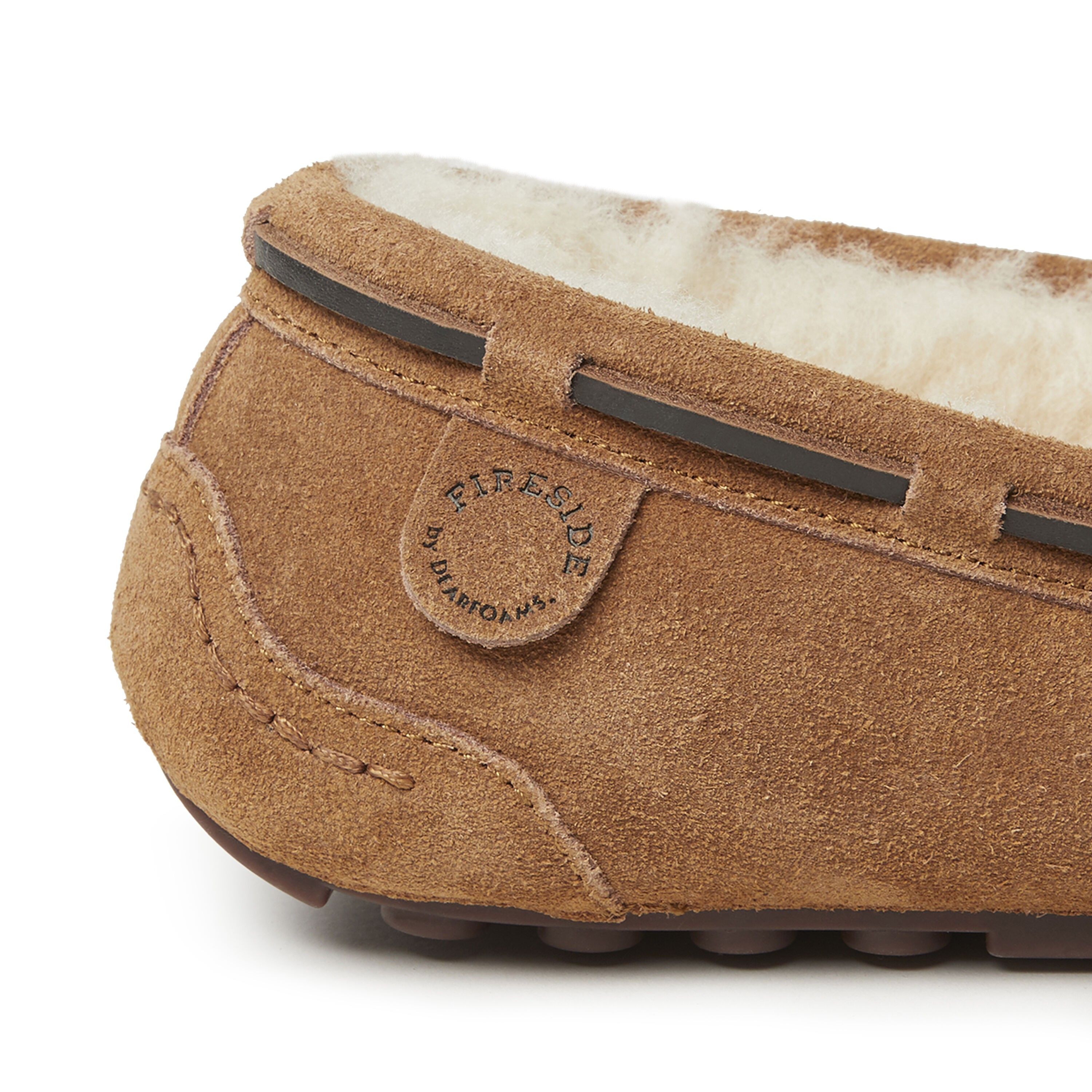Men's Fireside by Dearfoams Victor Genuine Shearling Moccasin Slipper with Tie