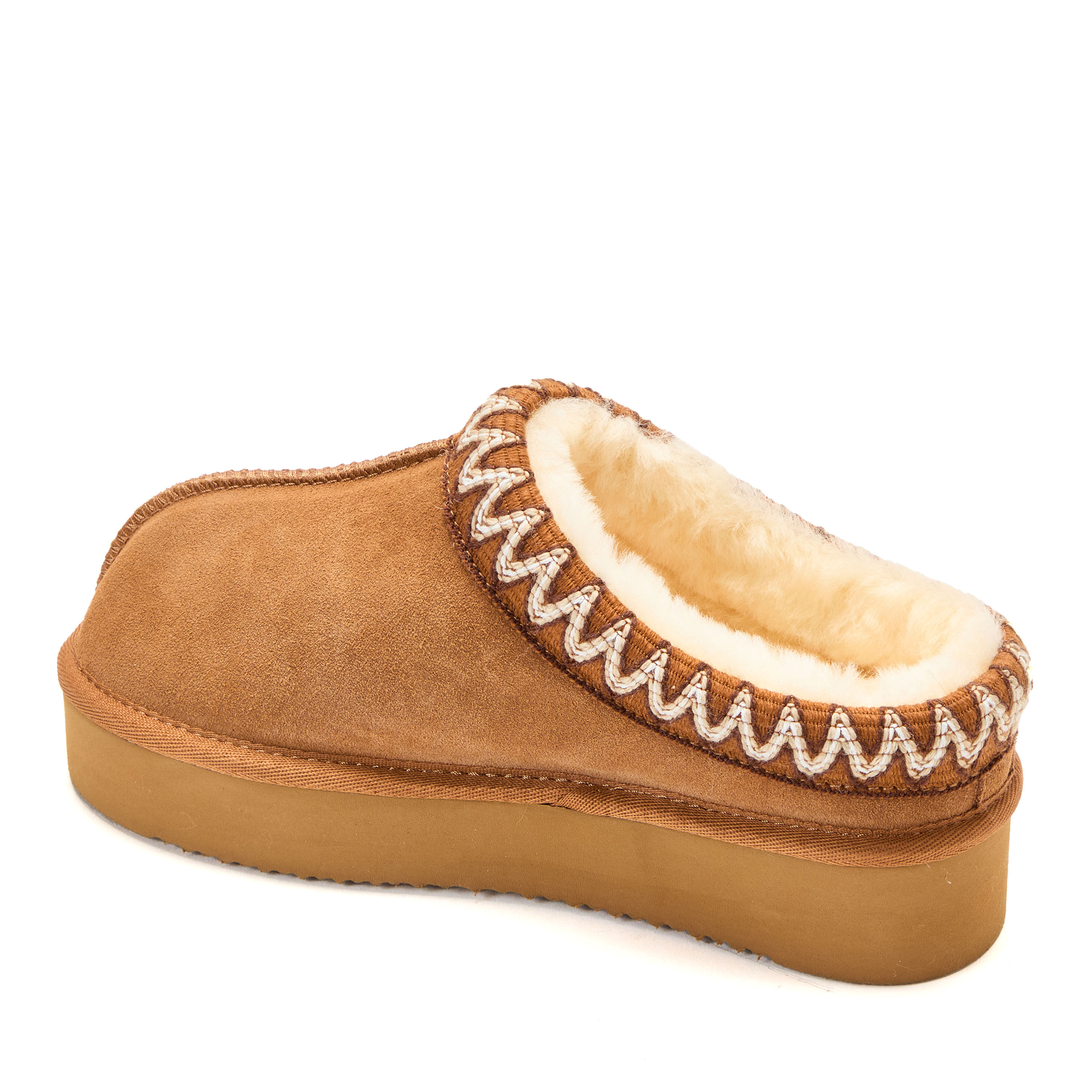 Women's Fireside by Dearfoams Queenstown Genuine Shearling Clog With Taping