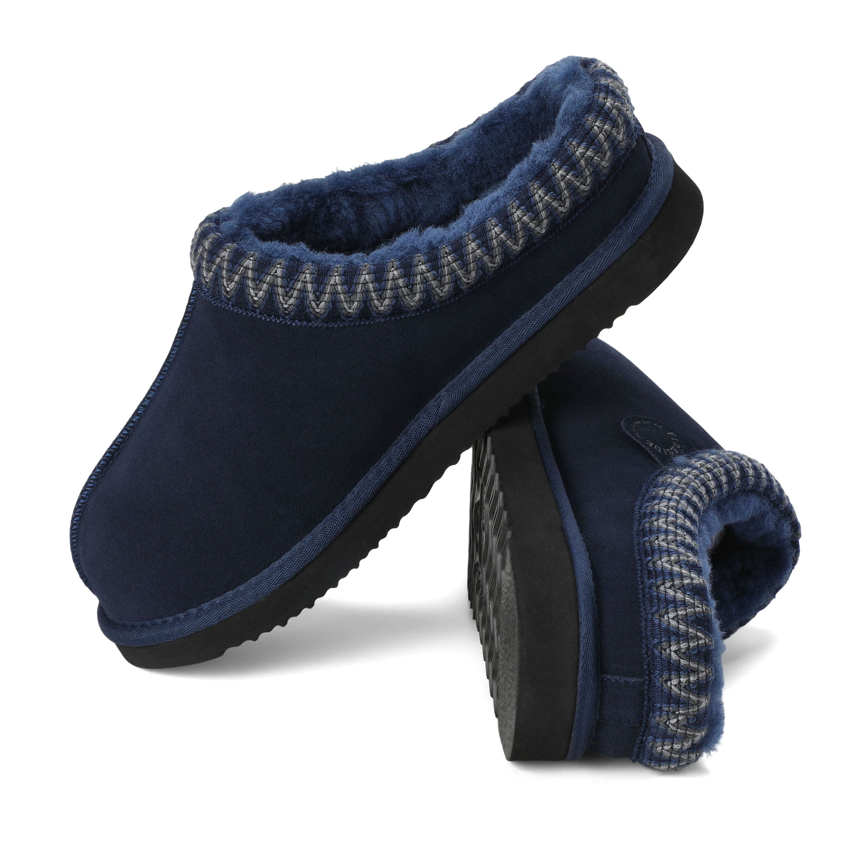 Men's Fireside by Dearfoams Grafton Genuine Shearling Clog With Taping - Water Resistant