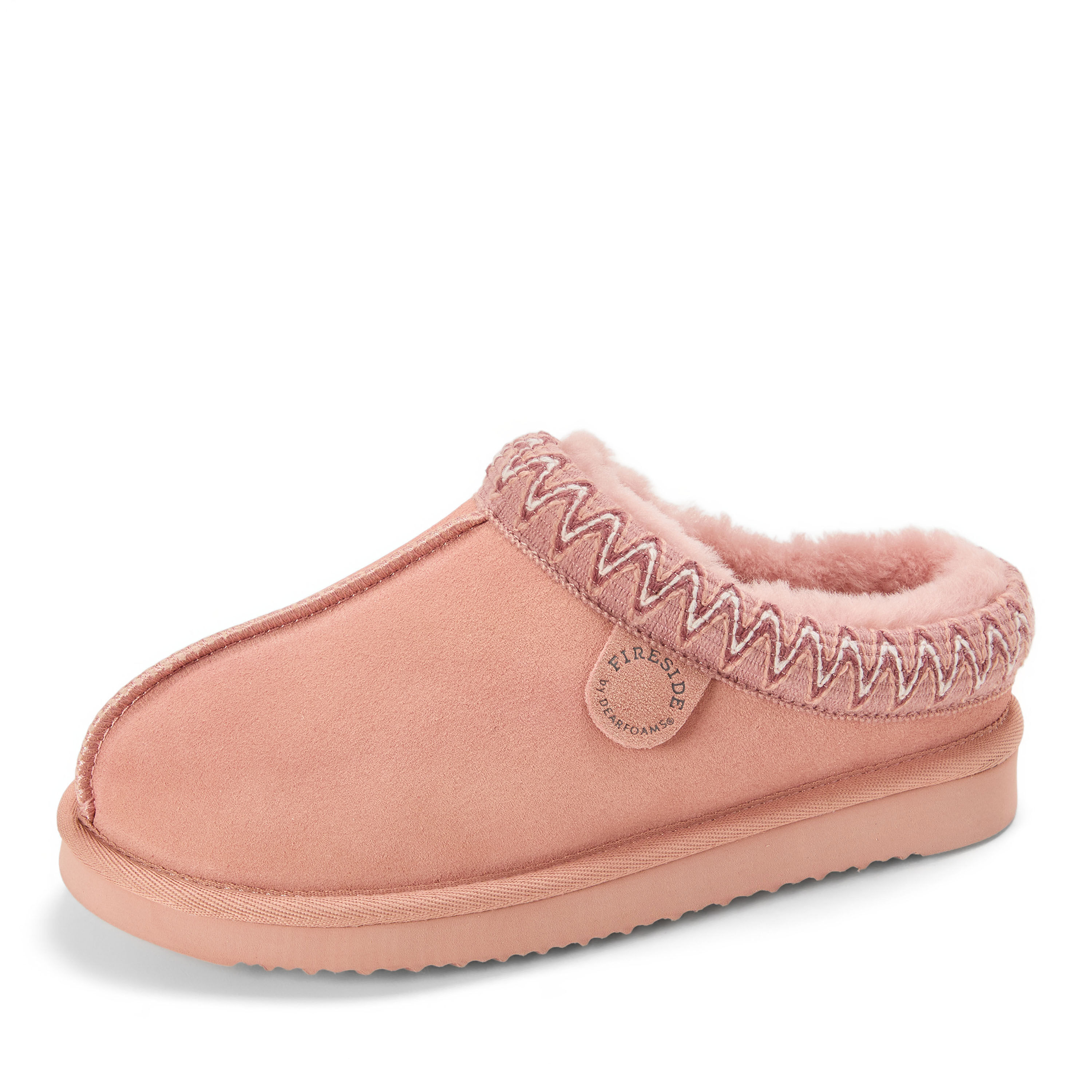 Women's Fireside by Dearfoams Greta Genuine Shearling Clog With Taping - Water Resistant
