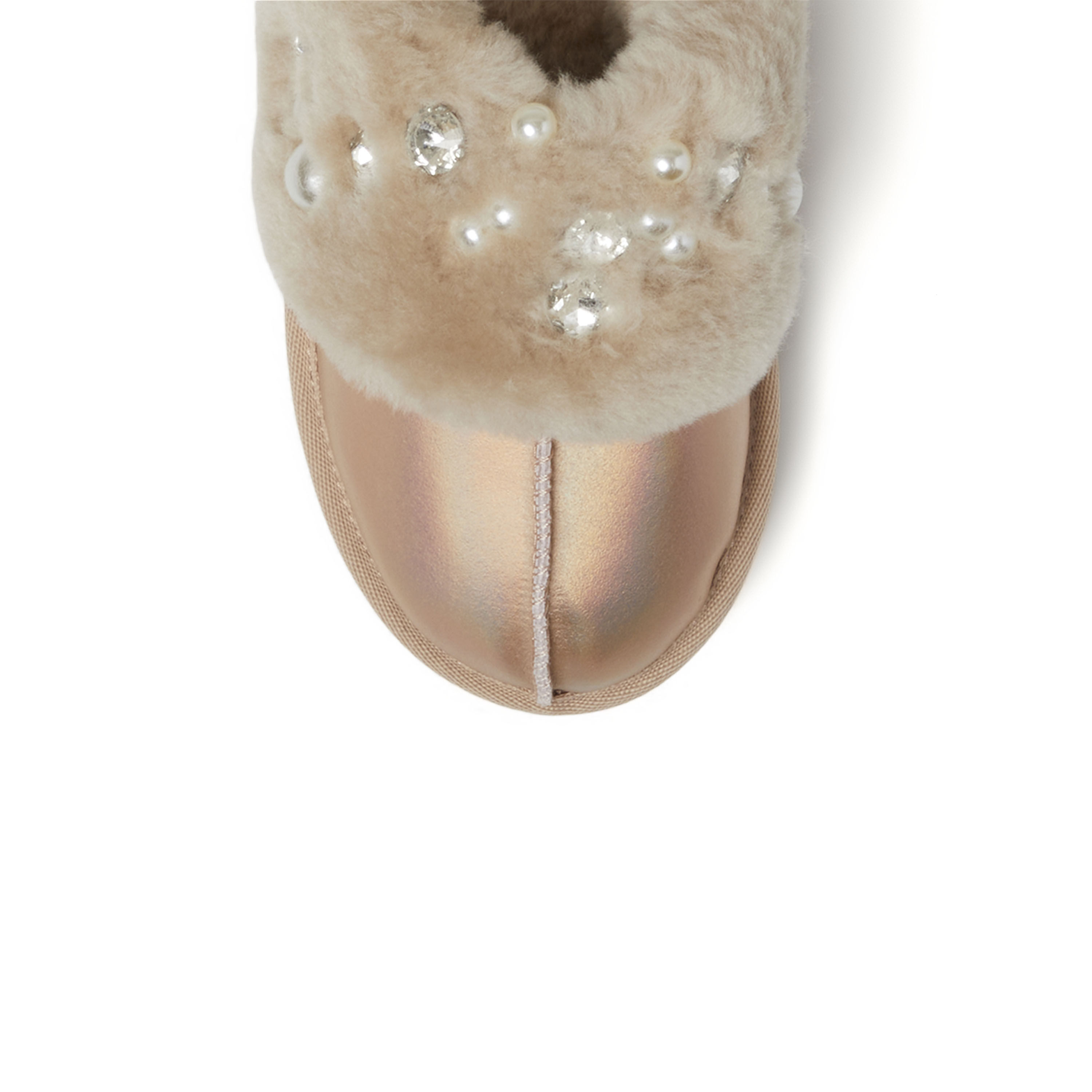 Women's Fireside by Dearfoams Ballina Embellished Genuine Shearling Scuff