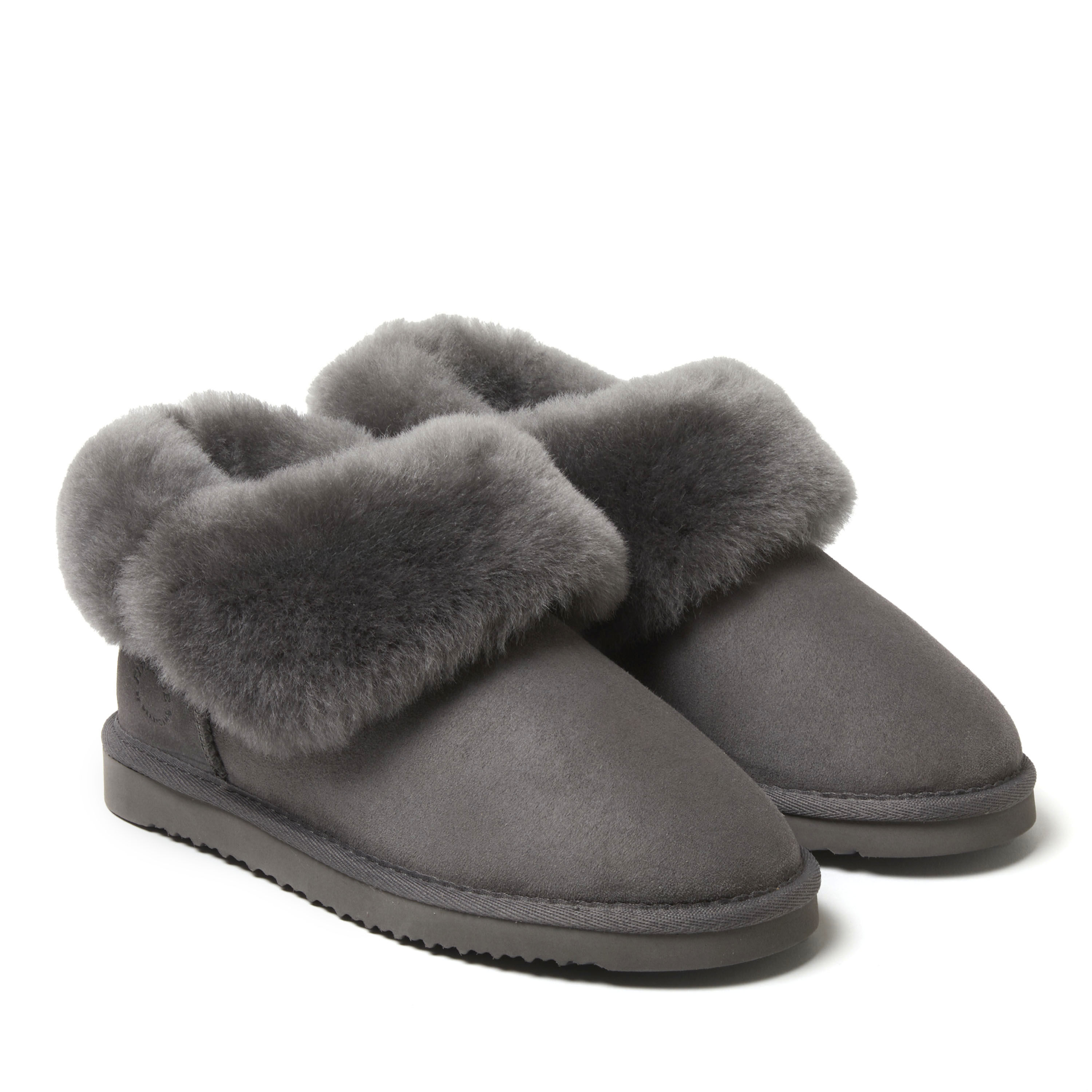 Women's Fireside by Dearfoams Perth Genuine Shearling Foldover Boot Slipper