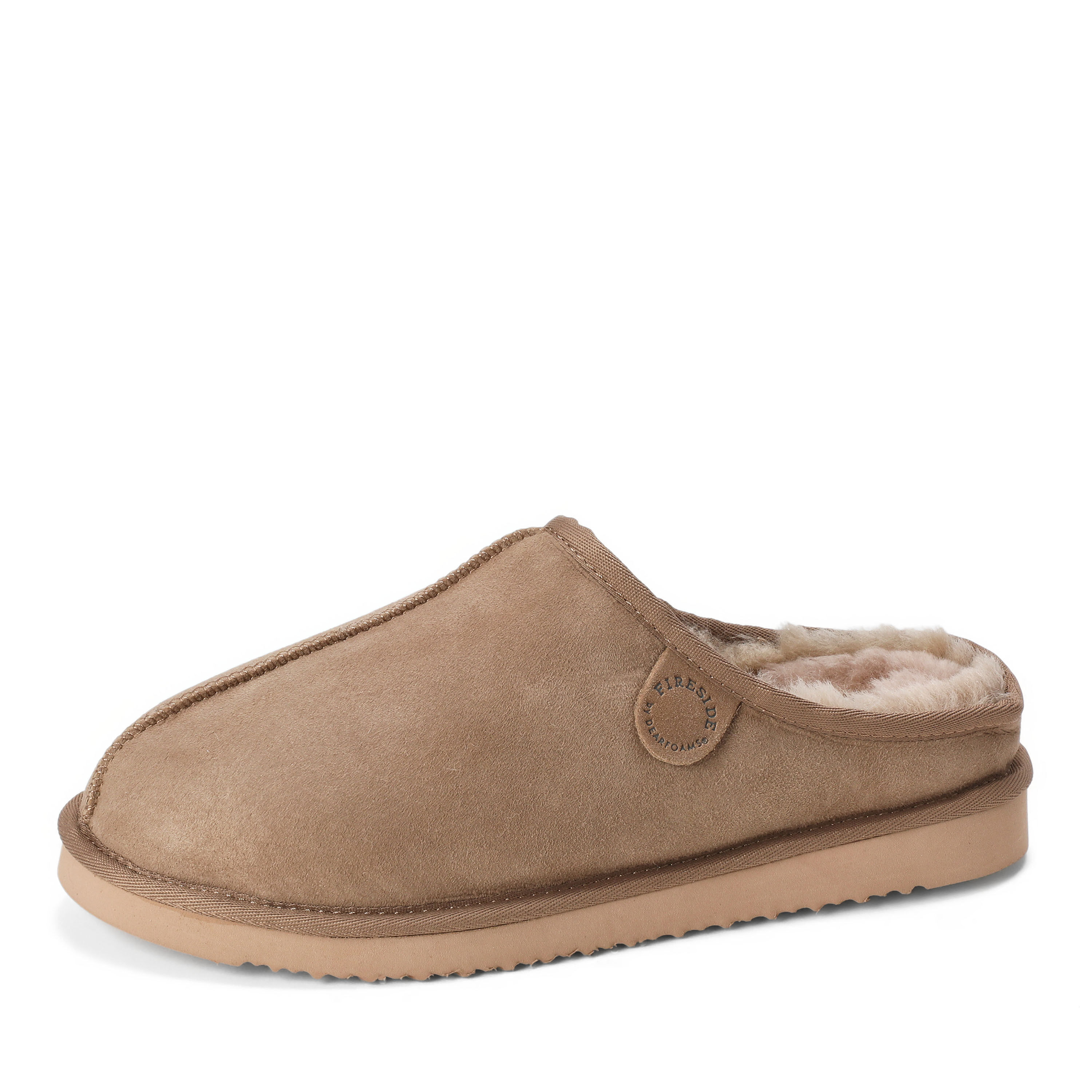 Men's Fireside by Dearfoams Grafton Genuine Shearling Clog Slipper with Woven Accent