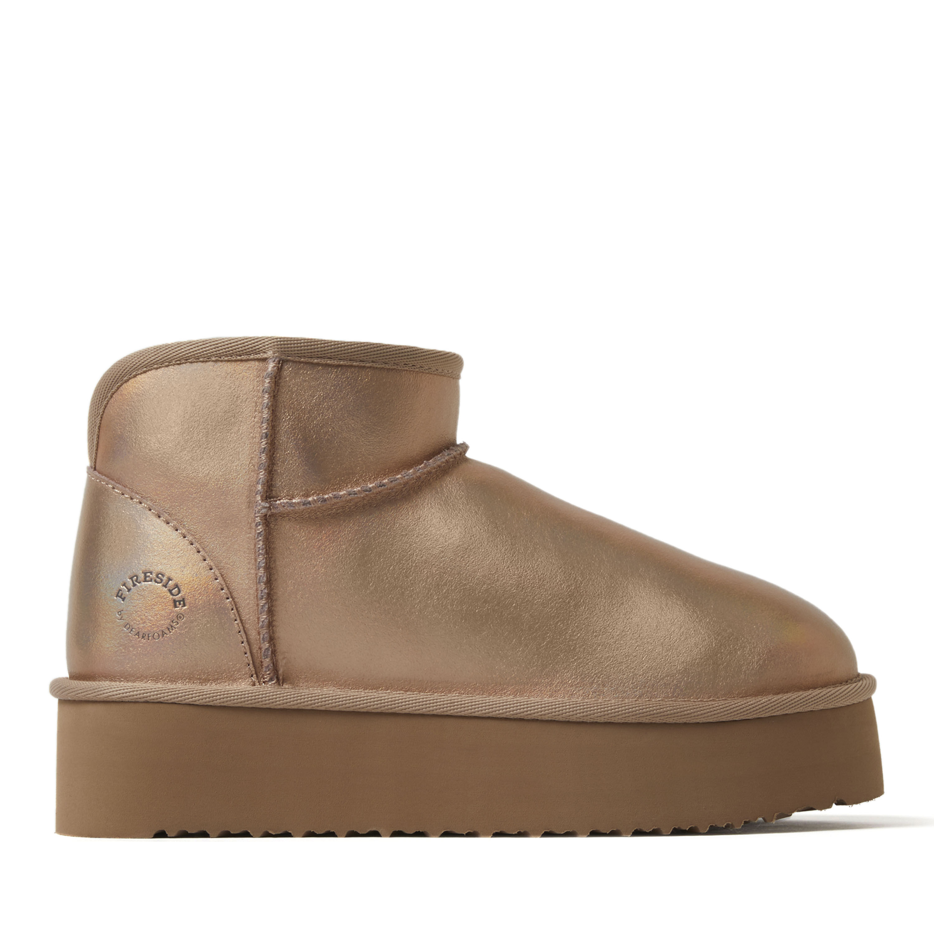 Women's Fireside by Dearfoams Kingston Genuine Shearling Platform Bootie