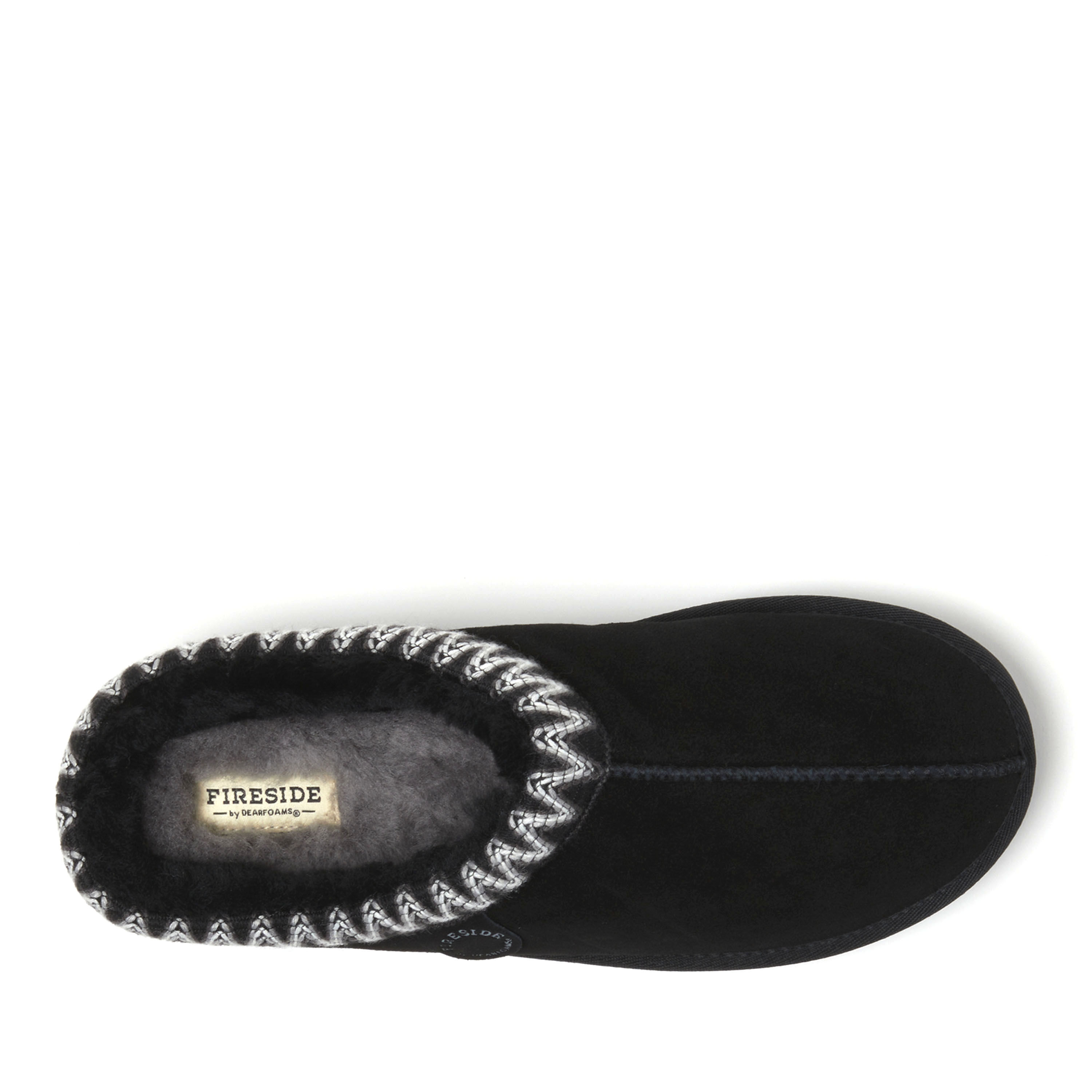 Men's Fireside by Dearfoams Grafton Genuine Shearling Clog With Taping