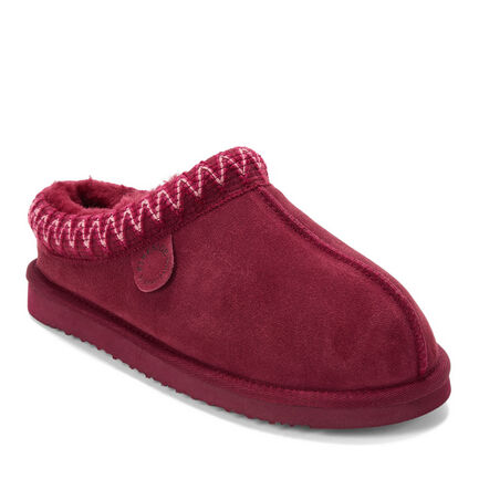 Women's Fireside by Dearfoams Greta Genuine Shearling Clog With Taping Women's Fireside by Dearfoams Greta Genuine Shearling Clog With Taping