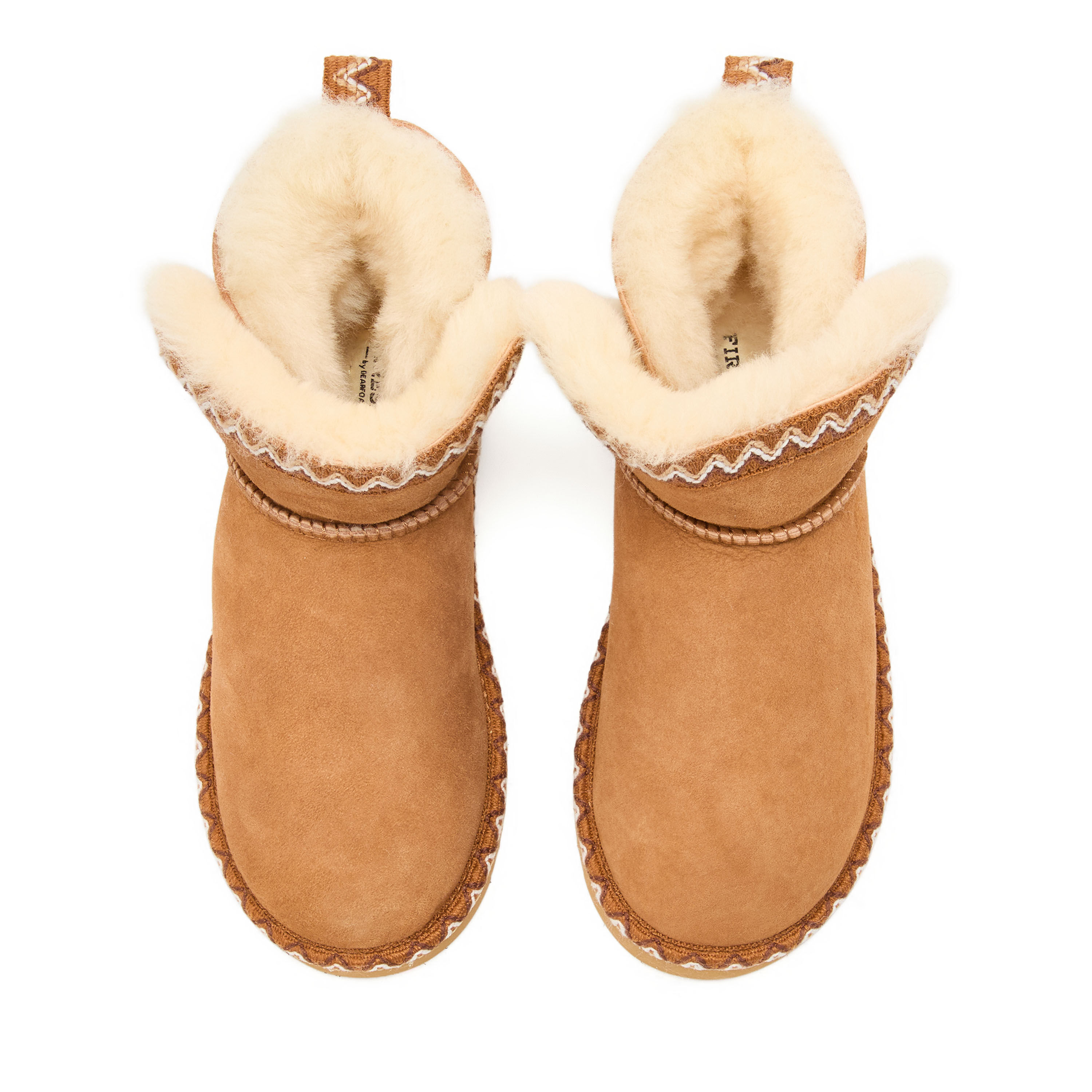 Women's Fireside by Dearfoams Perth Genuine Shearling Fold Down Bootie With Taping