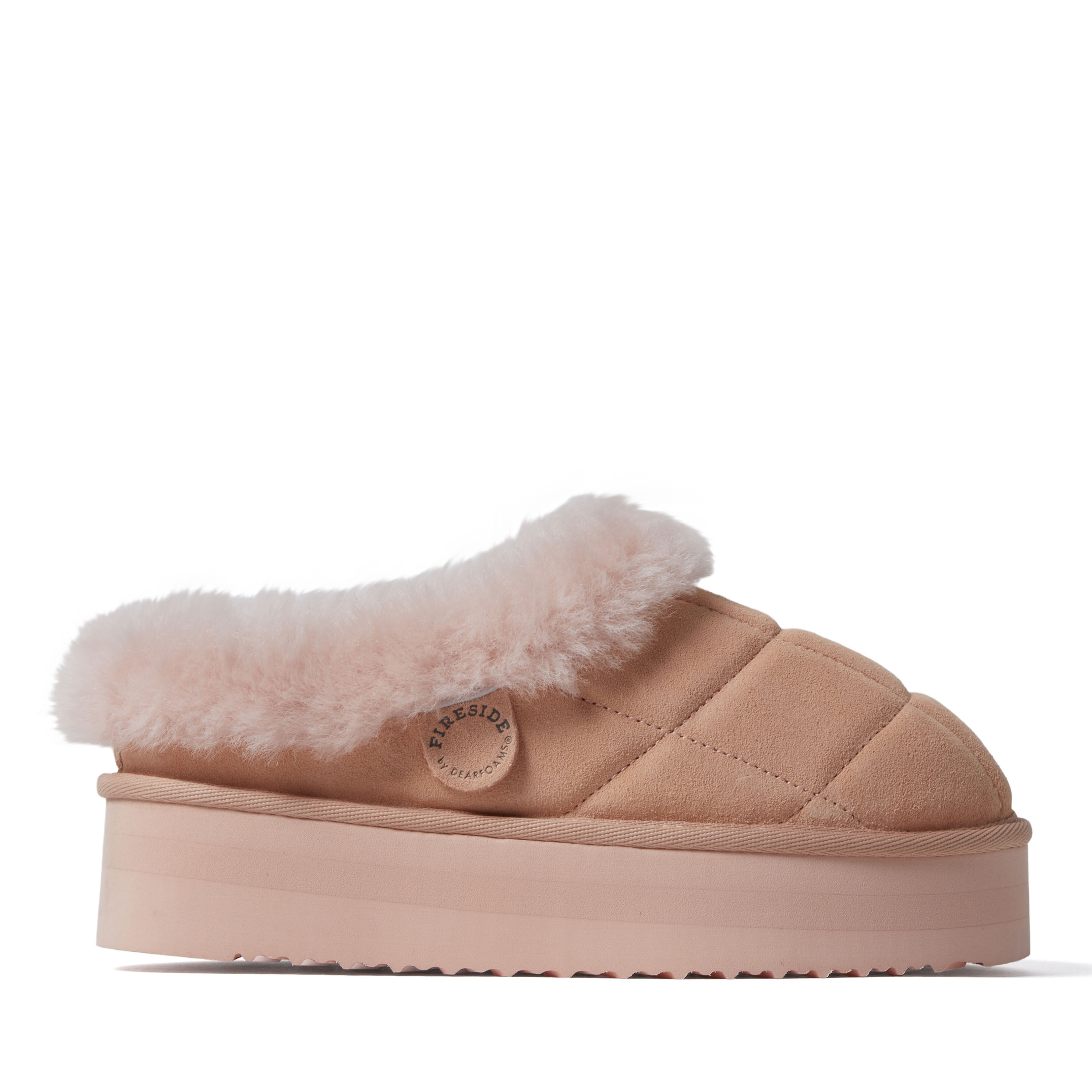 Women's Fireside by Dearfoams Bendigo Genuine Shearling Quilted Platform Clog