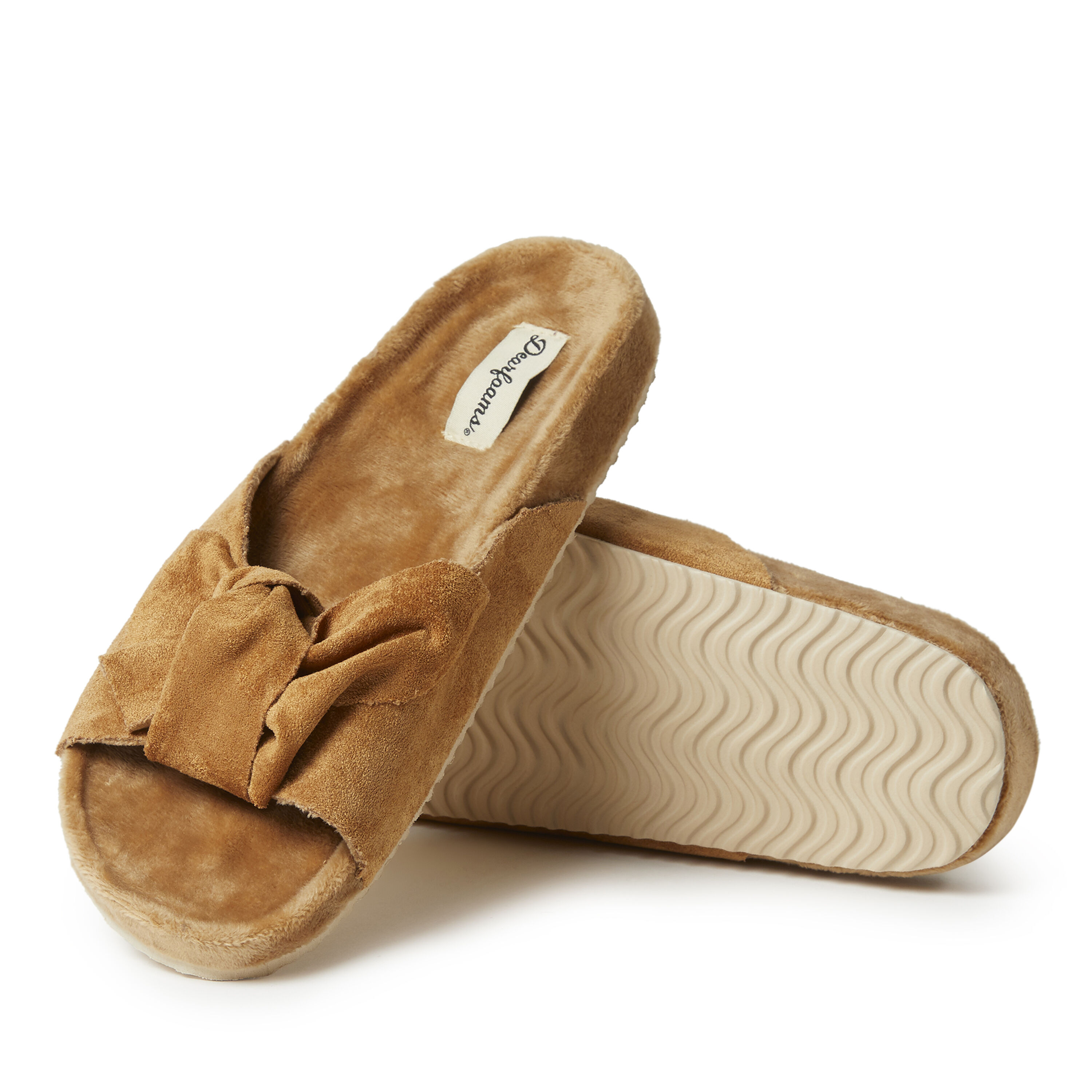 Women's megan microsuede bow molded footbed slide clearance slipper