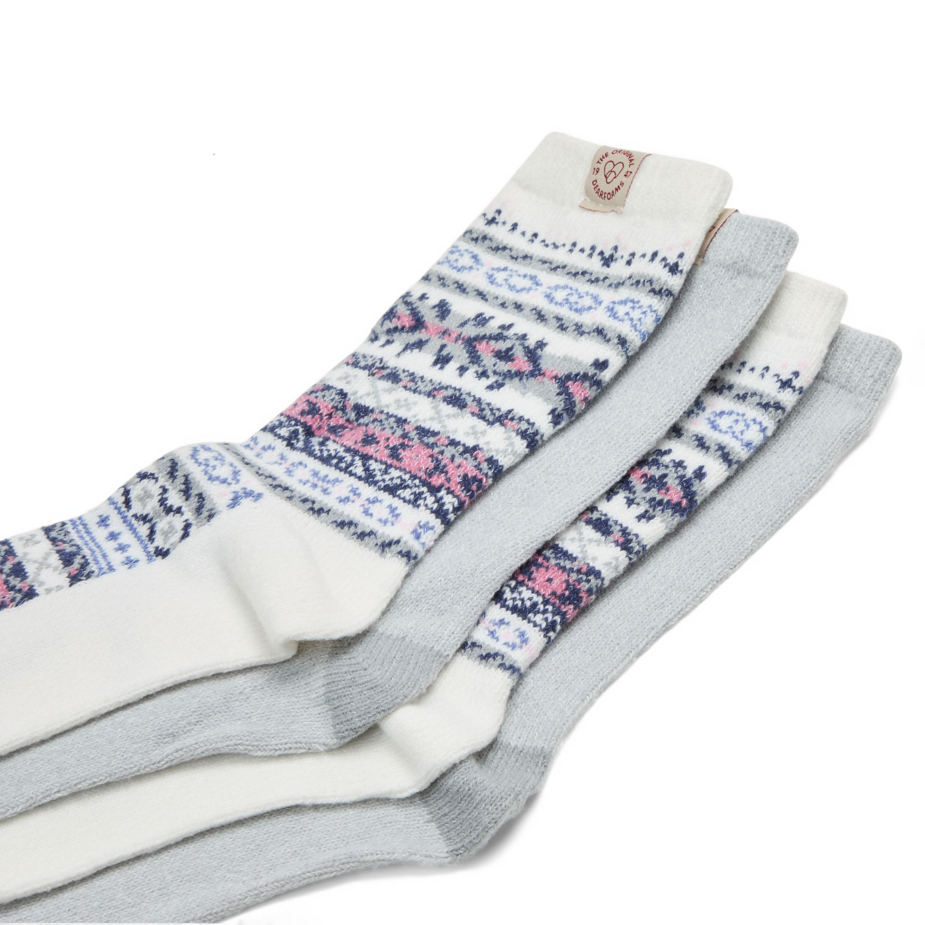 Ladies Fairaisle Crew Socks