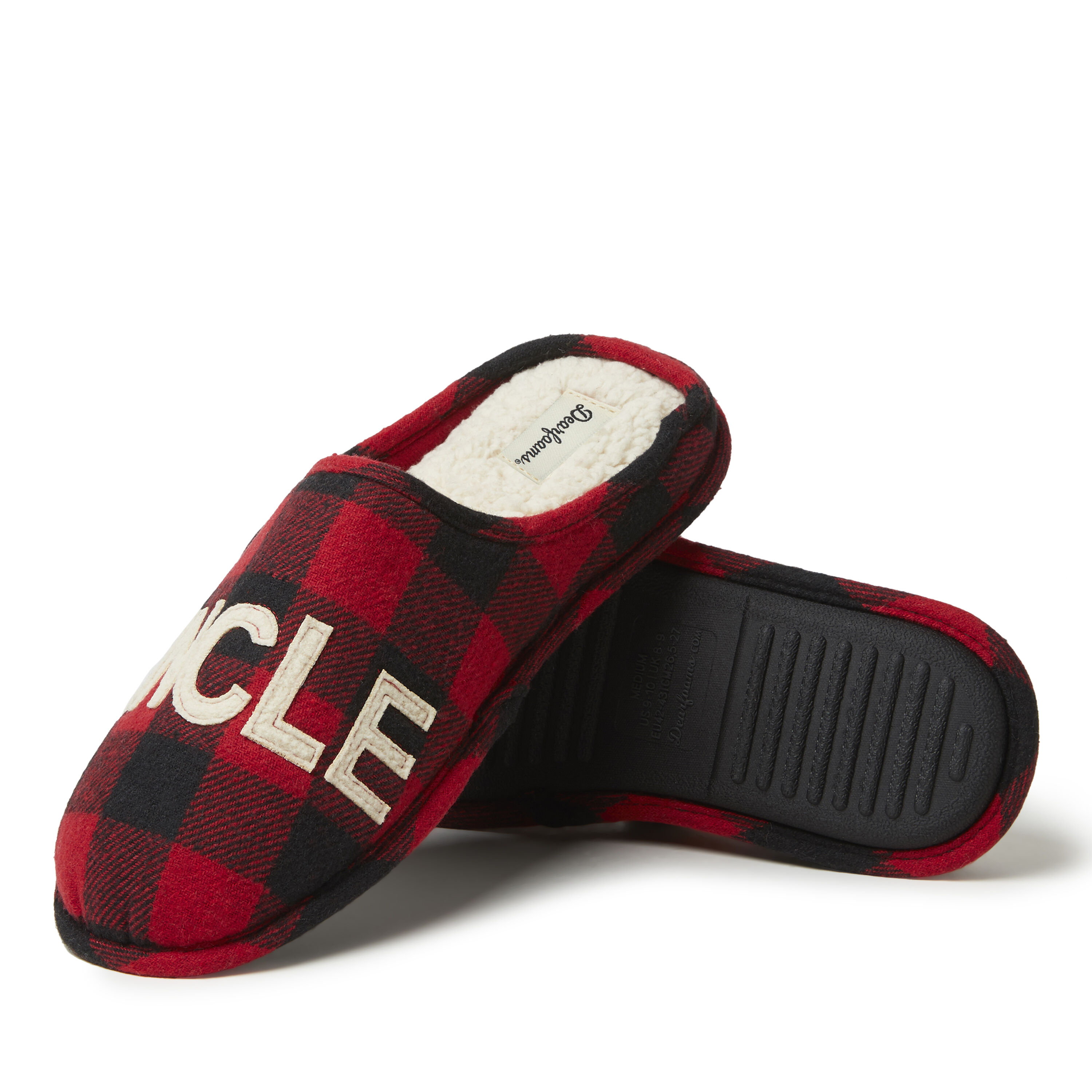 Men's dearfoams papa bear plaid sales clog slippers