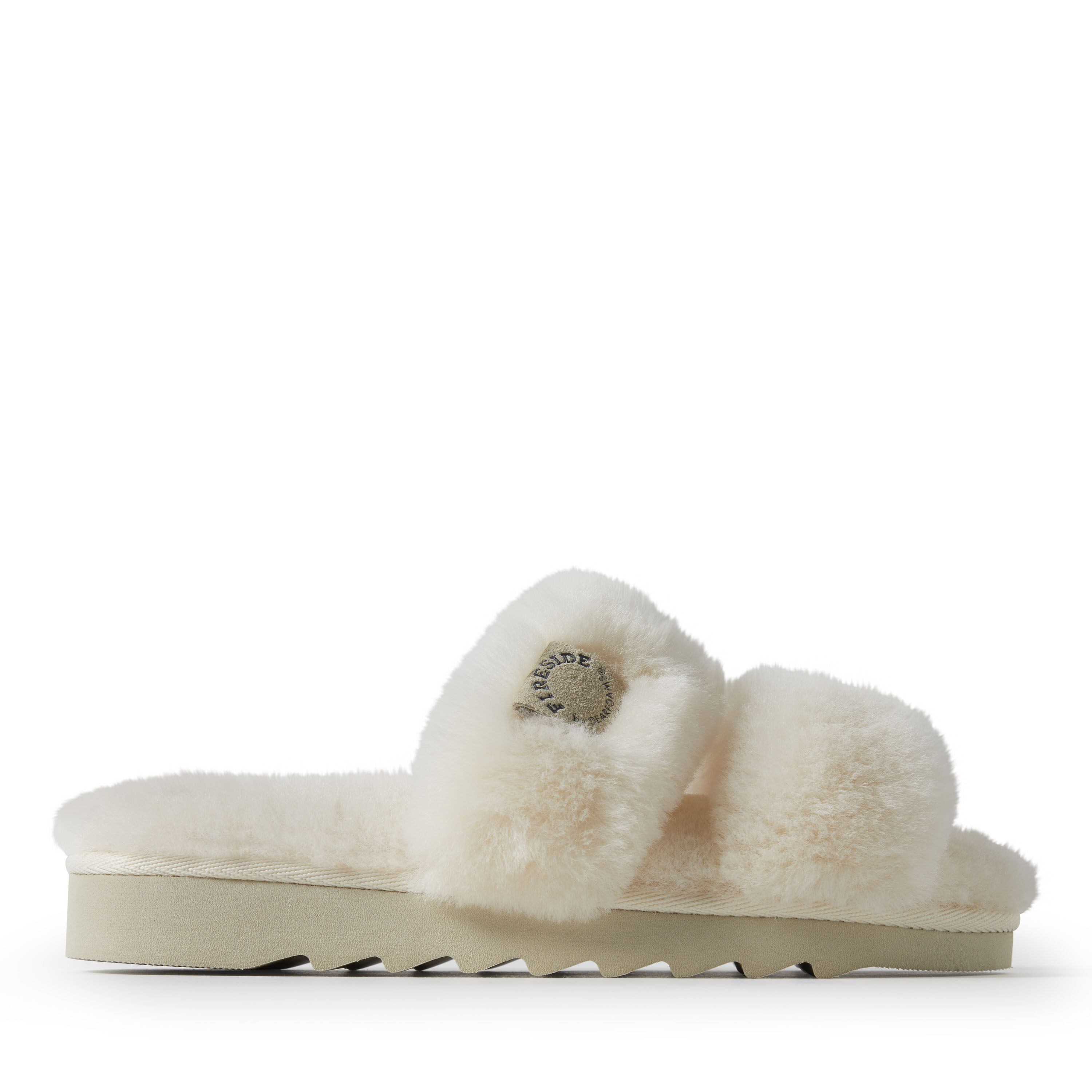 Women's Fireside by Dearfoams Benalla Shearling Double Band Slide