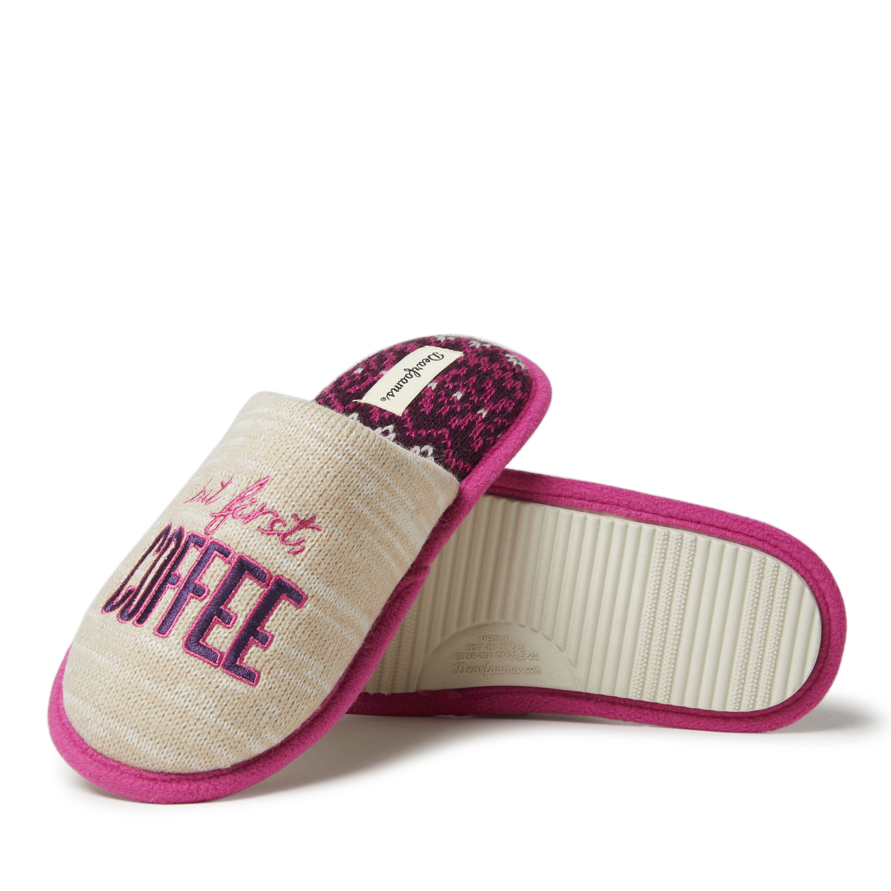 Women's Novelty Scuff Slipper with Eye Mask