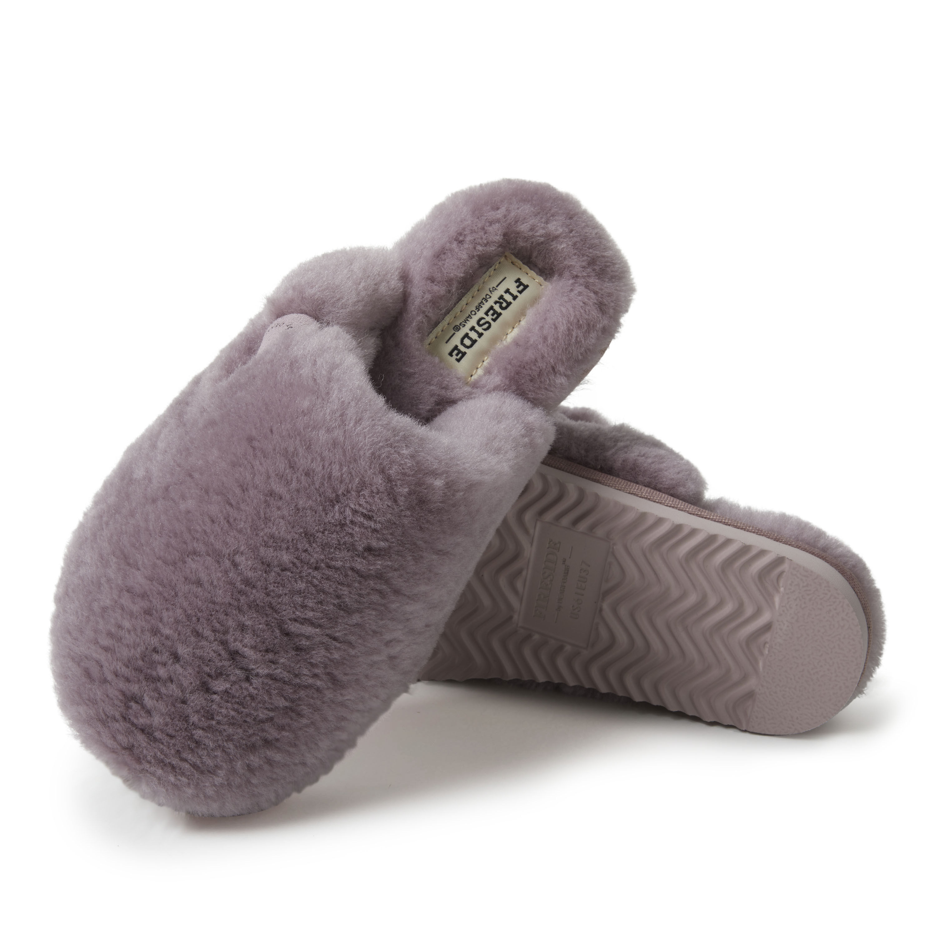 Women's  Fireside By Dearfoams Shelly Beach Genuine Shearling Scuff