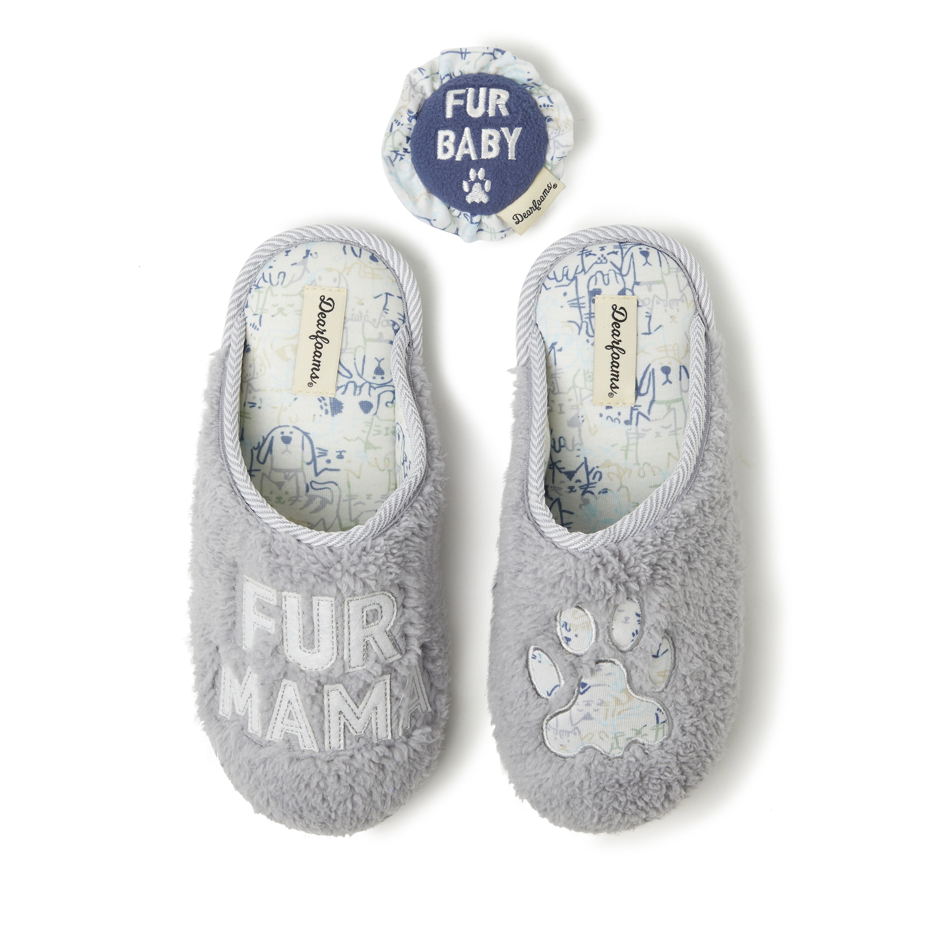 Dearfoams fur shop mama slippers