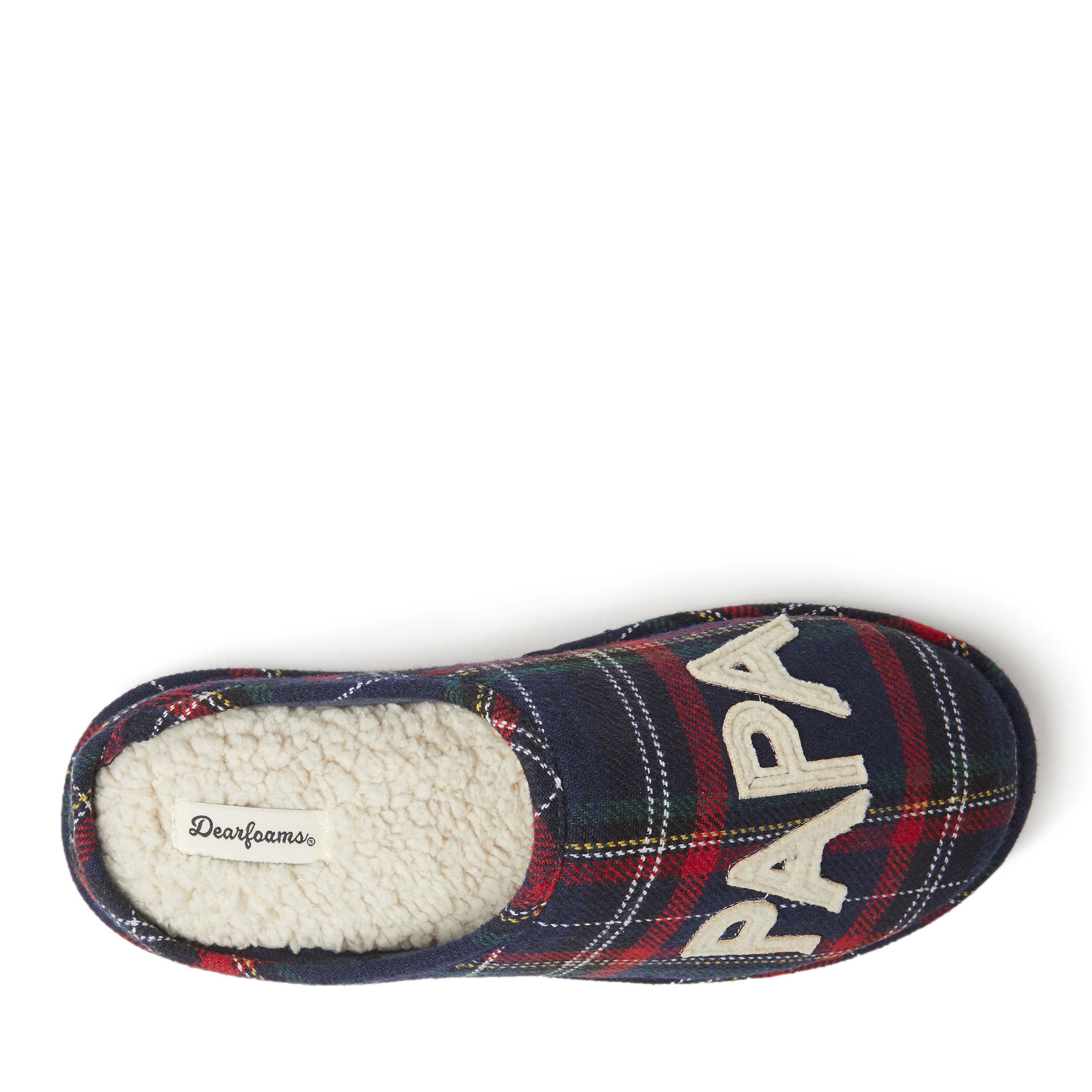 Men s Papa Bear Plaid Clog Slipper
