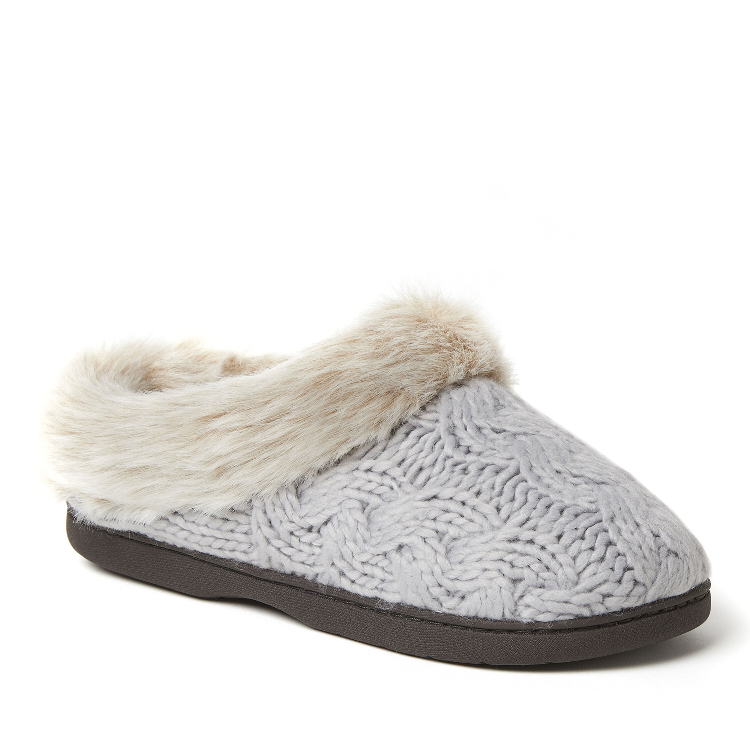 Women's dearfoams claire chunky knit quilted clog slippers store