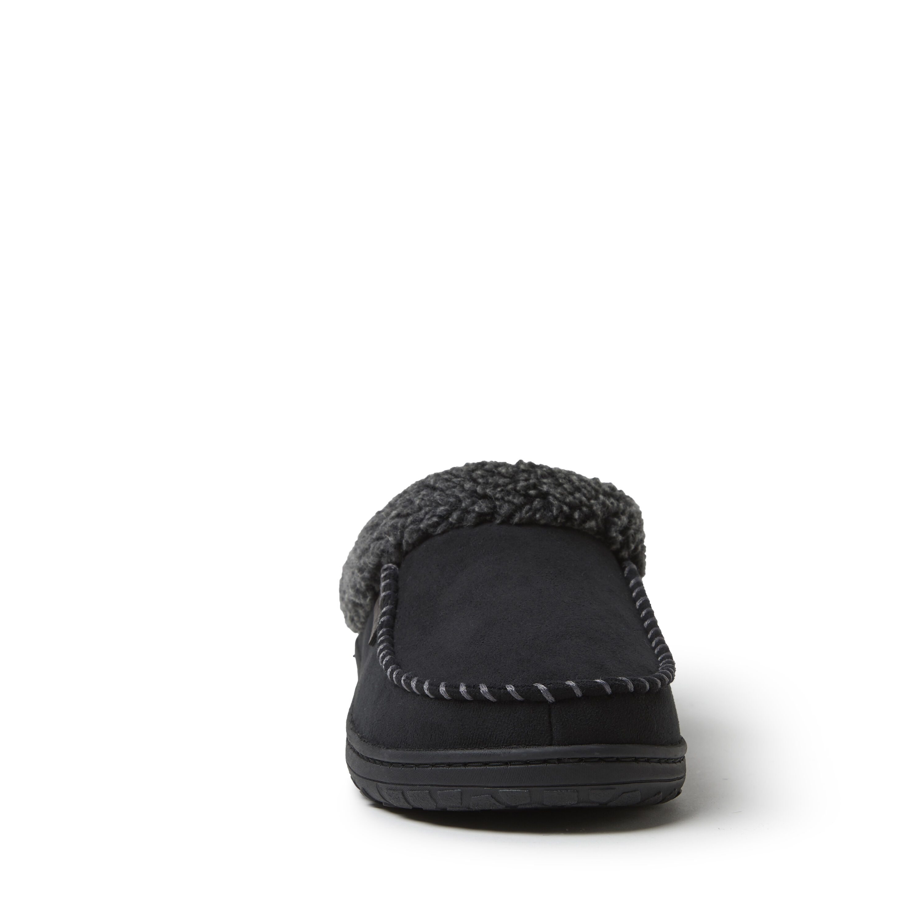 Men's dearfoams microsuede whipstitch trim clog slippers hot sale