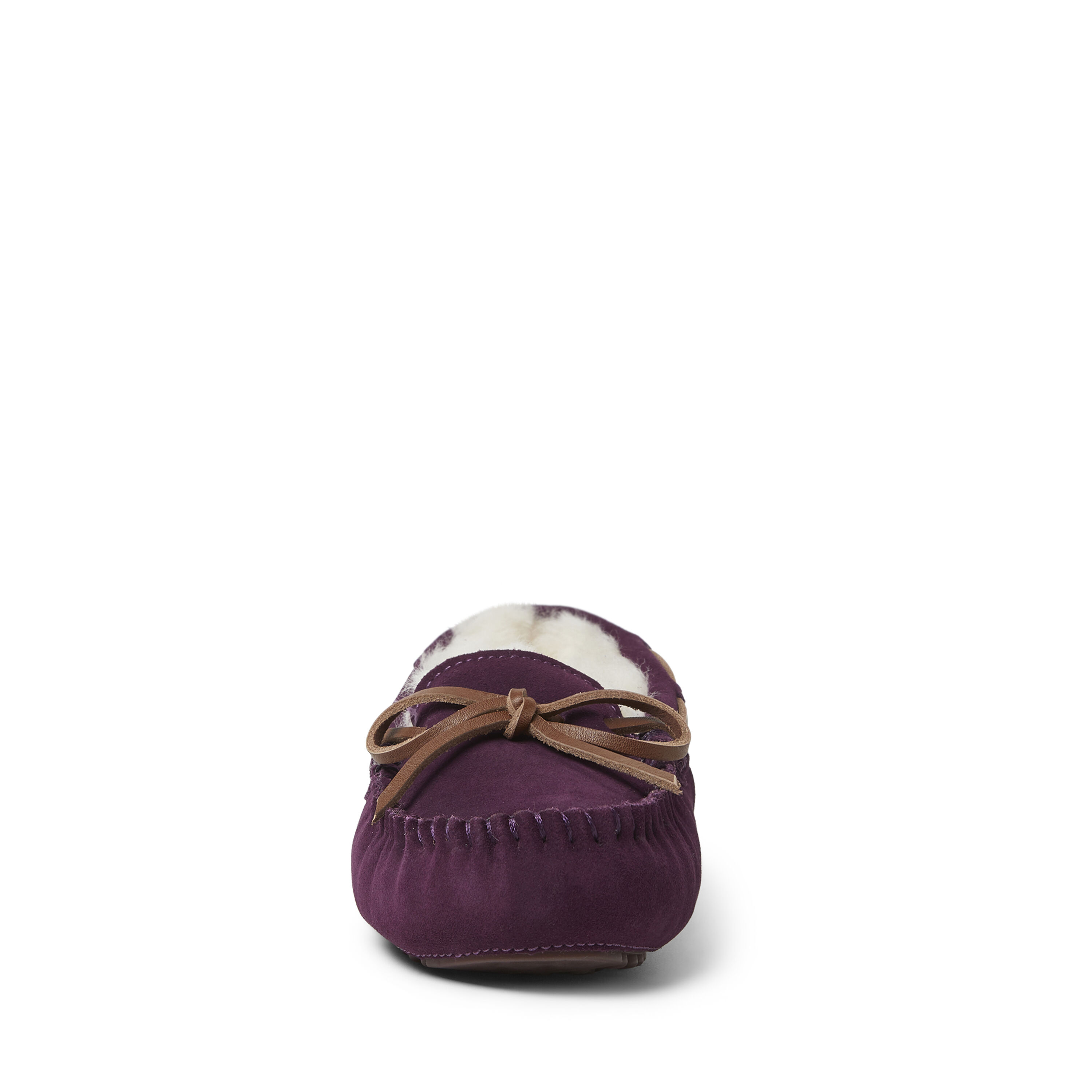 Womens purple moccasin slippers sales