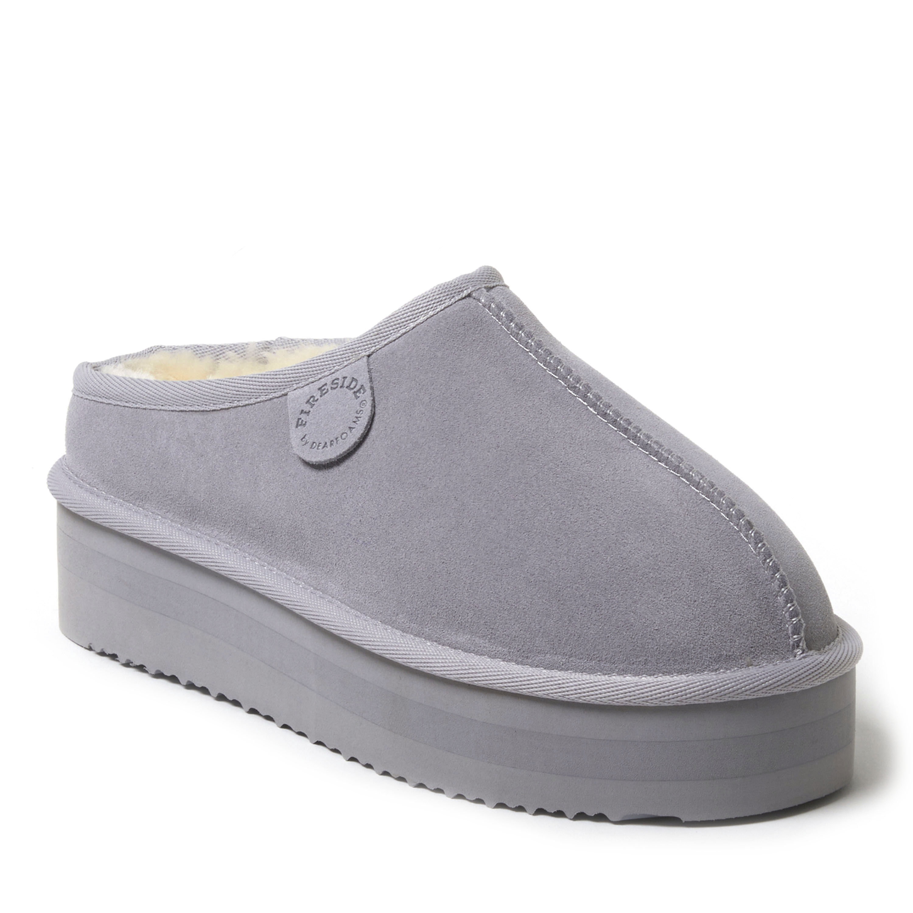 Women s Fireside by Dearfoams Queenstown Platform Genuine Shearling Clog