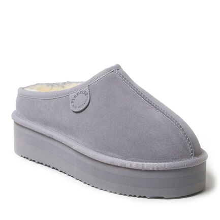 Women's Fireside by Dearfoams Queenstown Platform Genuine Shearling Clog