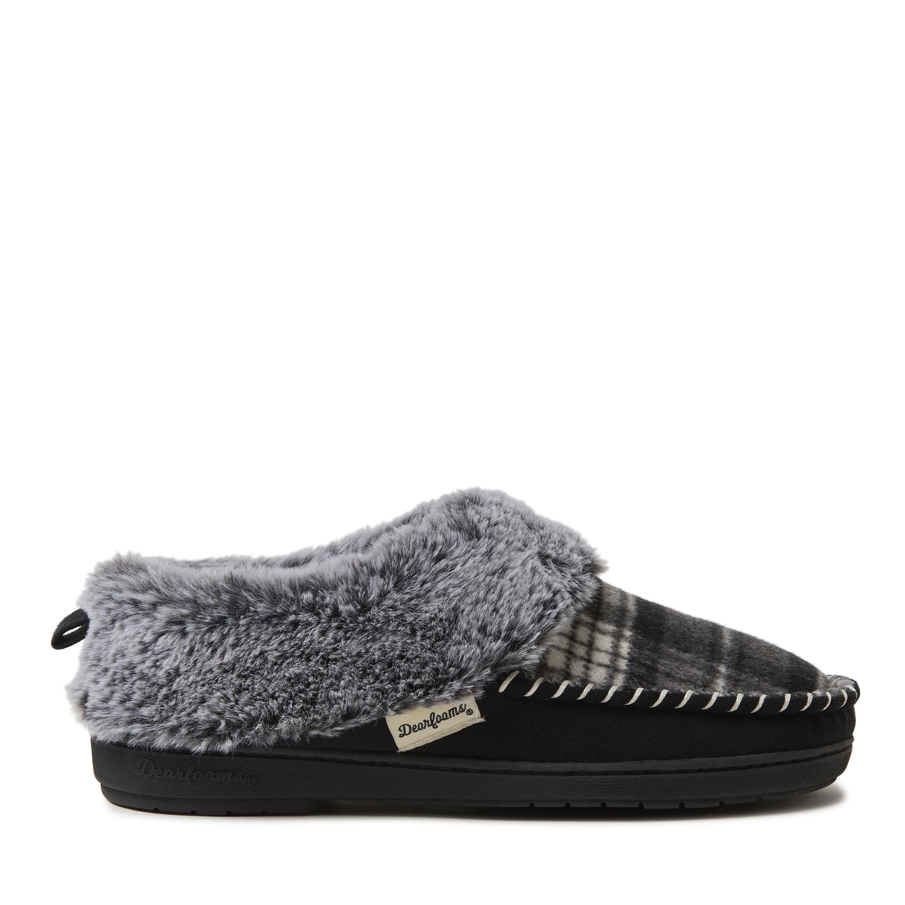Women's elaine plaid and microsuede moc toe clog slipper 2025