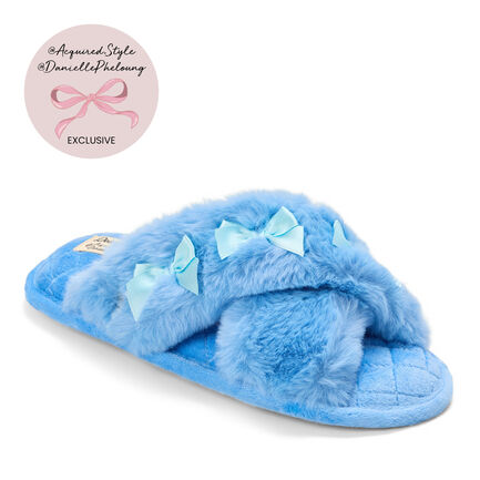 Women's Jessica Furry Crossband Slide Slipper