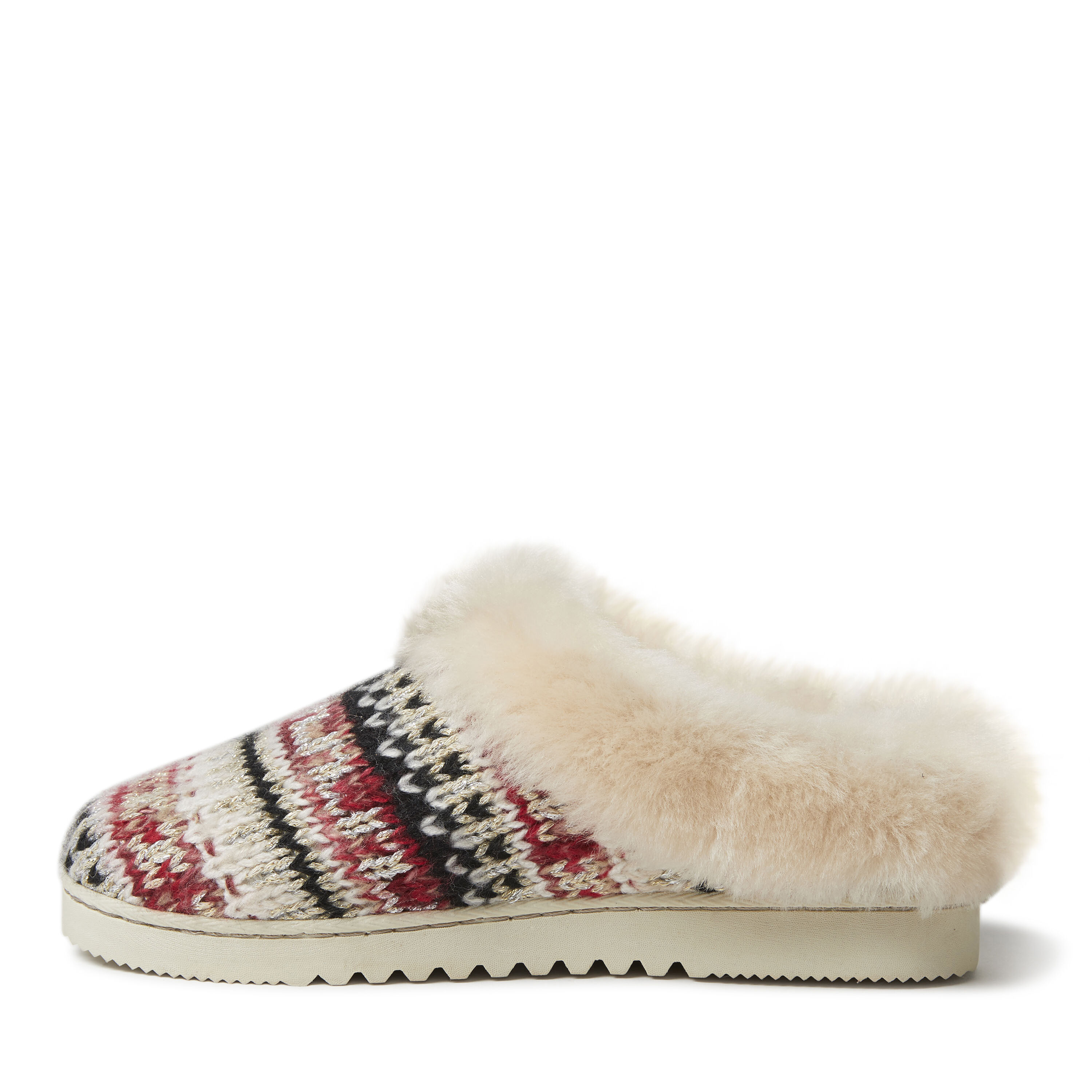 Women's Adelaide Sparkle Fairisle Knit & Genuine Shearling Clog Slipper