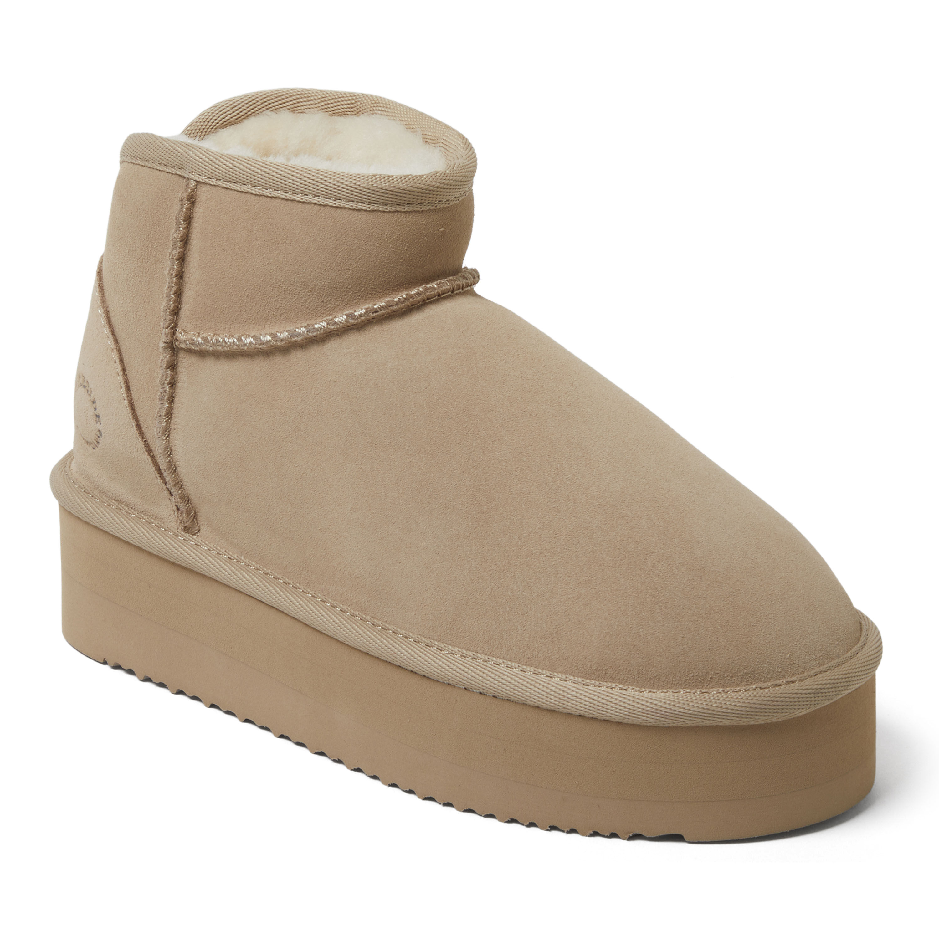 dearfoams Women's Fireside by Dearfoams Kingston Genuine Shearling Platform Bootie