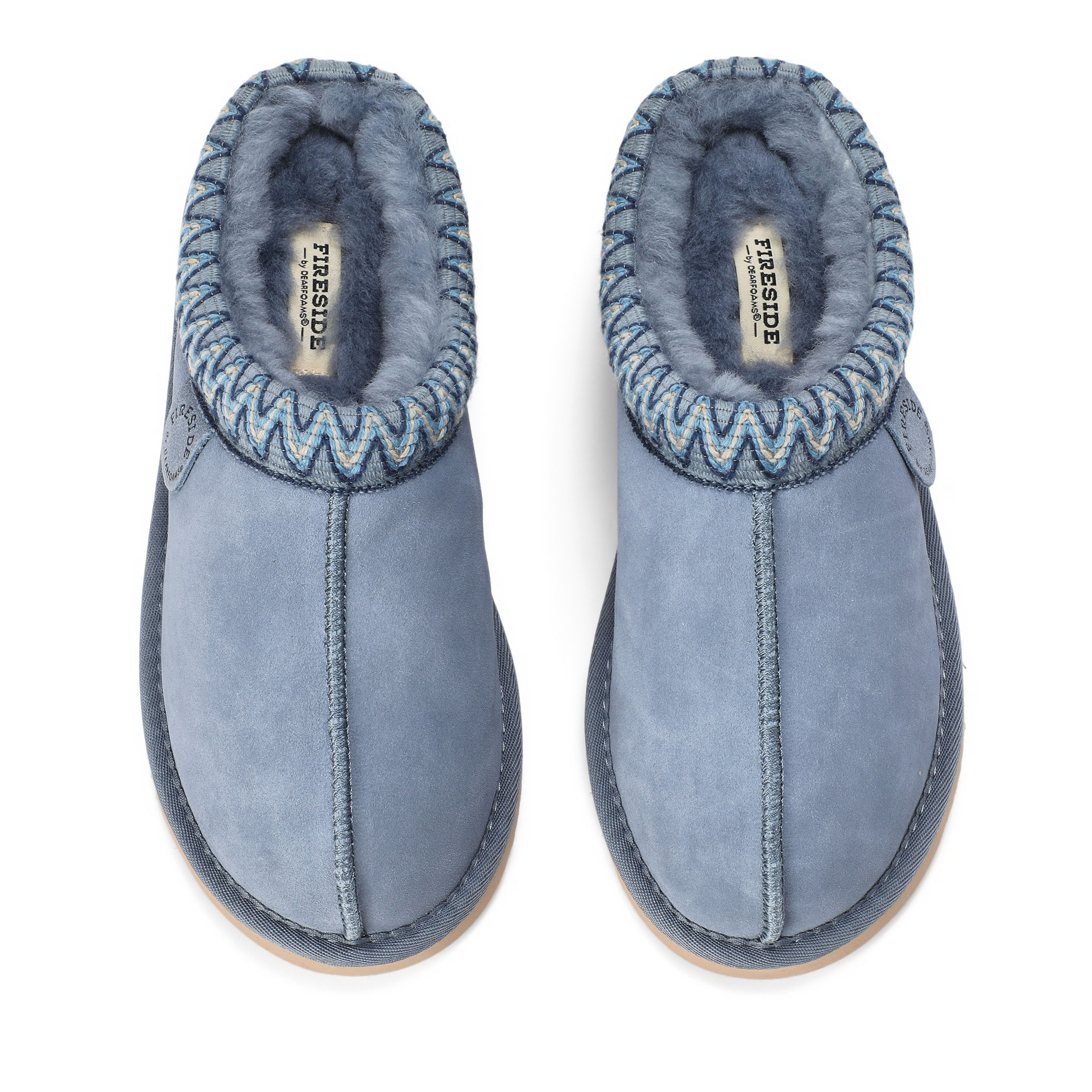 Women's Fireside by Dearfoams Greta Genuine Shearling Clog With Taping