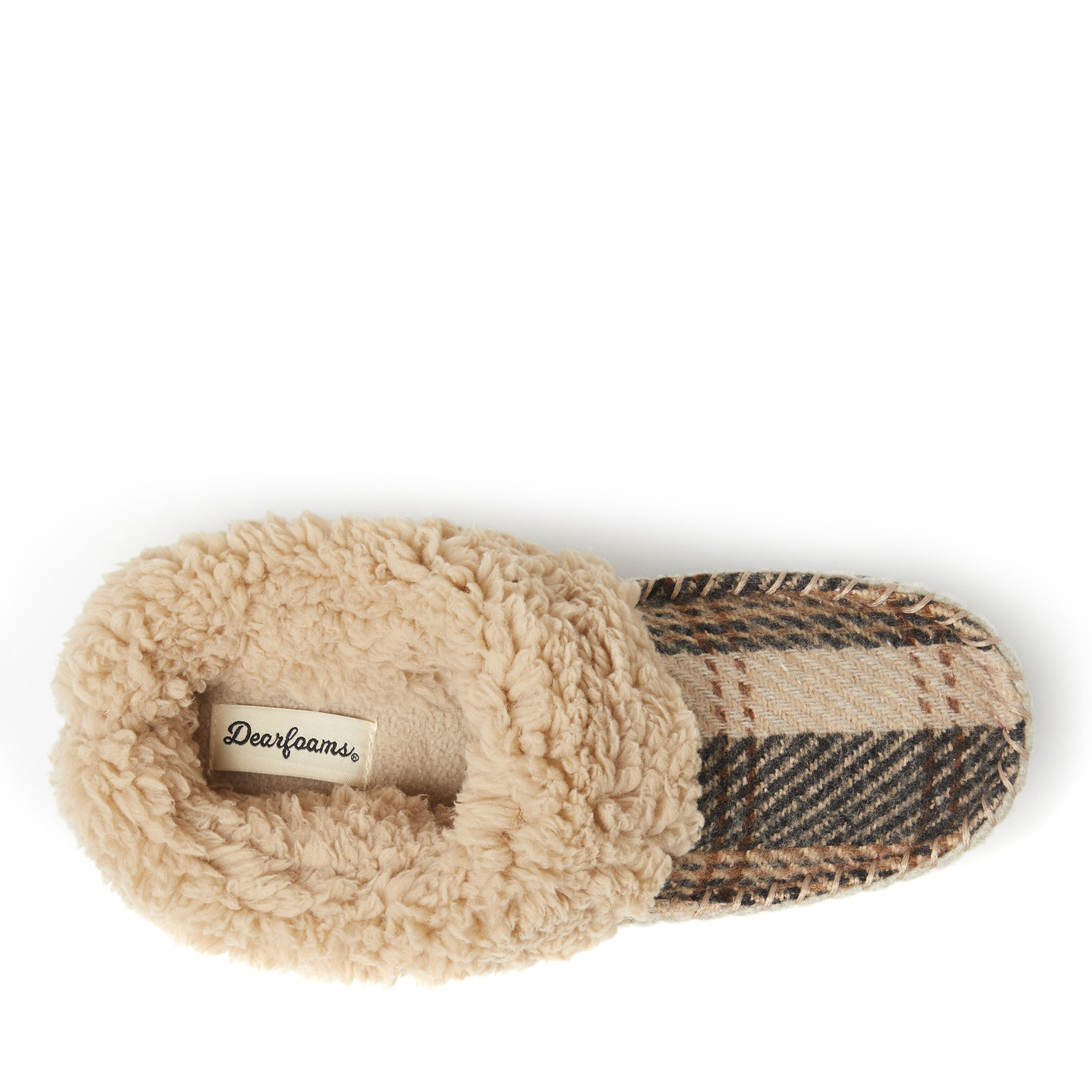 Women's elaine plaid and microsuede moc toe clog slipper store