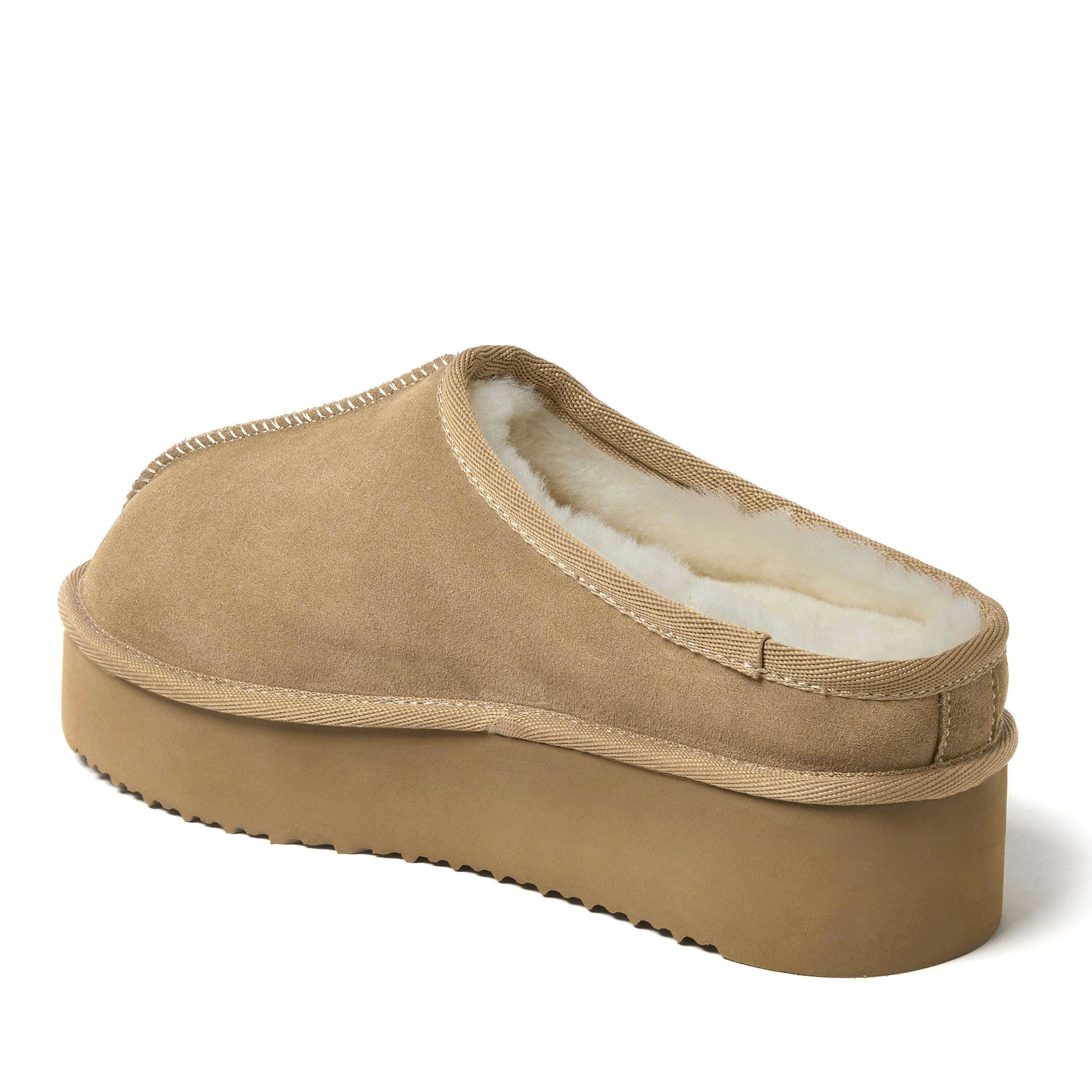 Women's Fireside by Dearfoams Queenstown Platform Genuine Shearling Clog