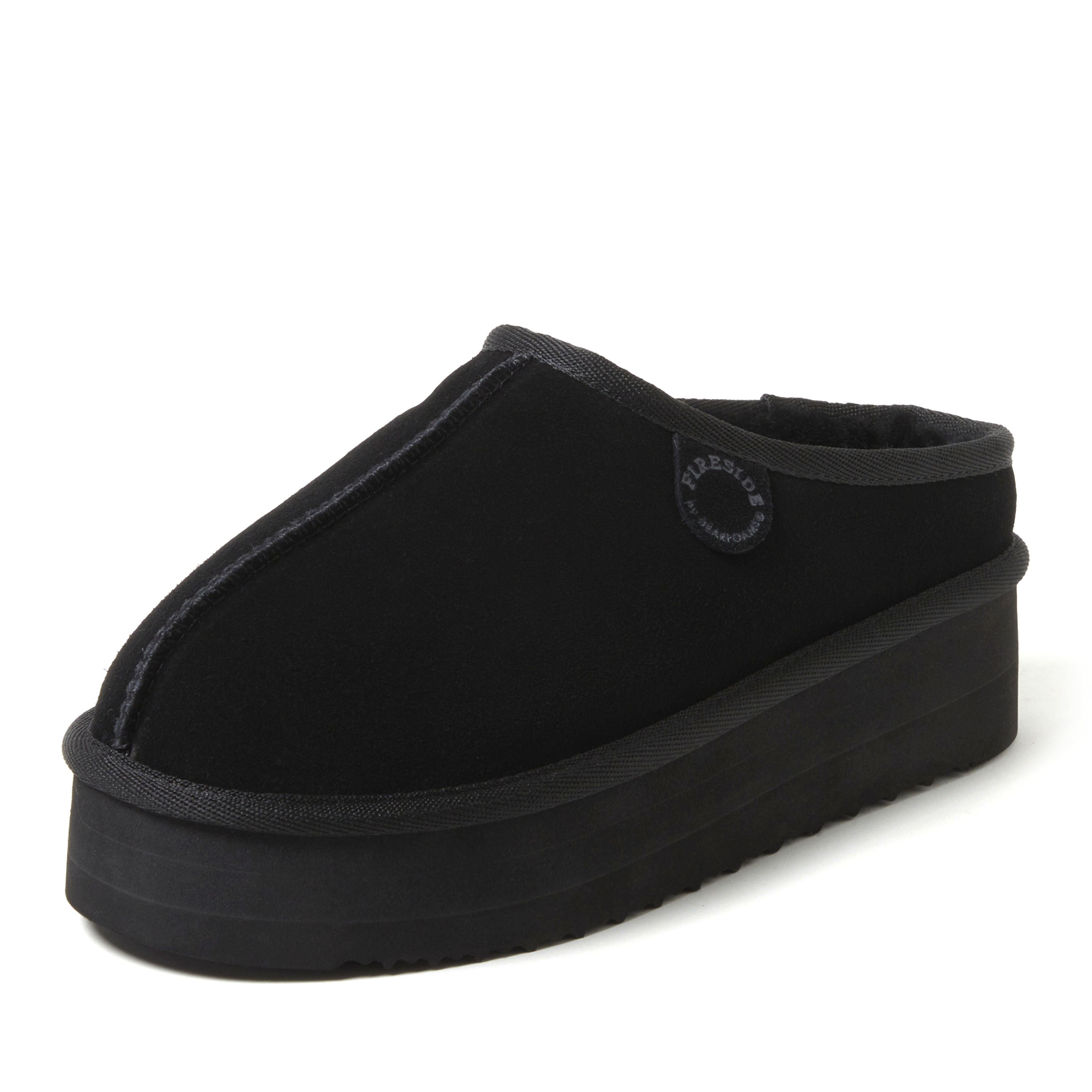 Women's Fireside by Dearfoams Queenstown Platform Genuine Shearling Clog