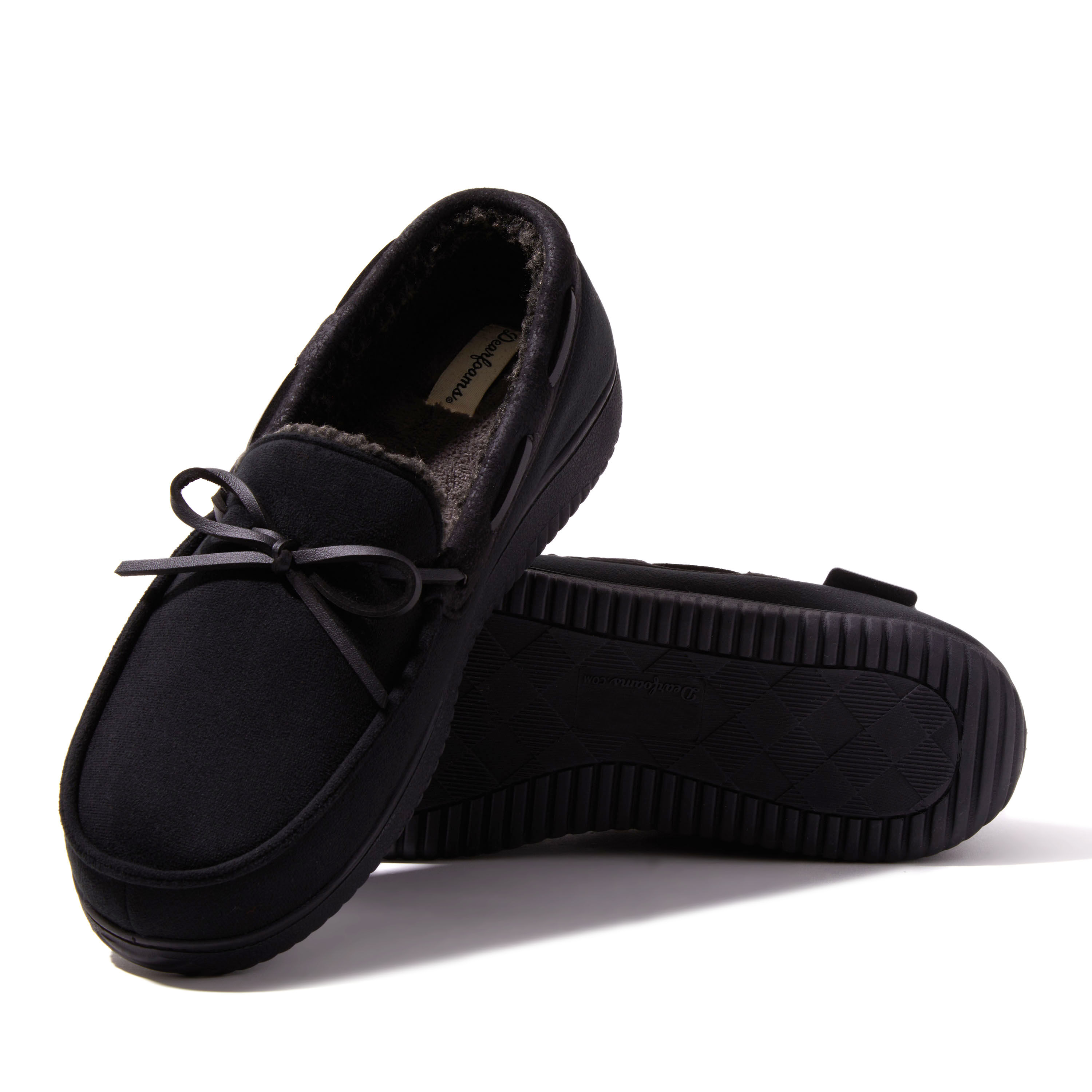 Men's dearfoams microsuede sales whipstitch trim moccasin slippers