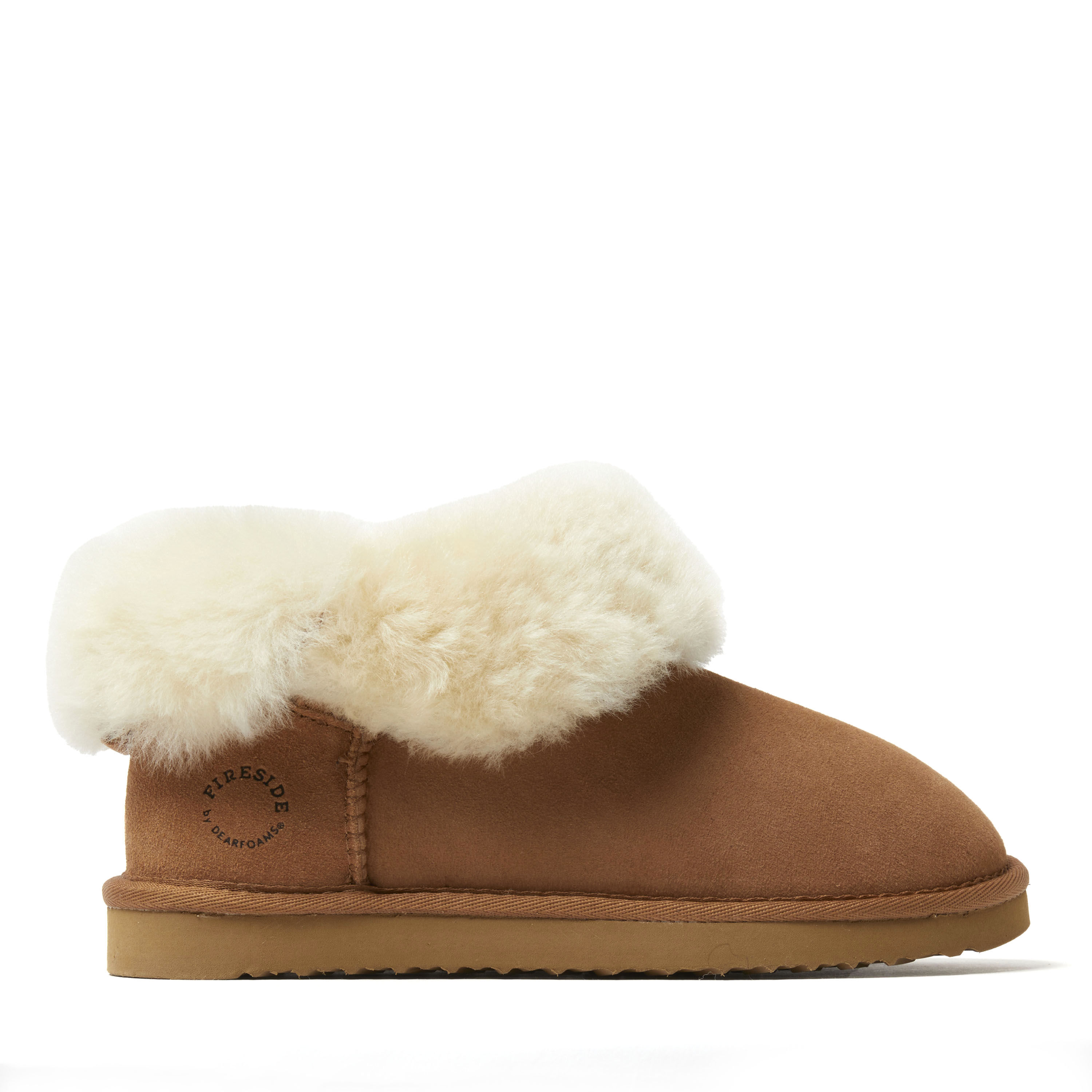 Women's Fireside by Dearfoams Perth Genuine Shearling Foldover Boot Slipper
