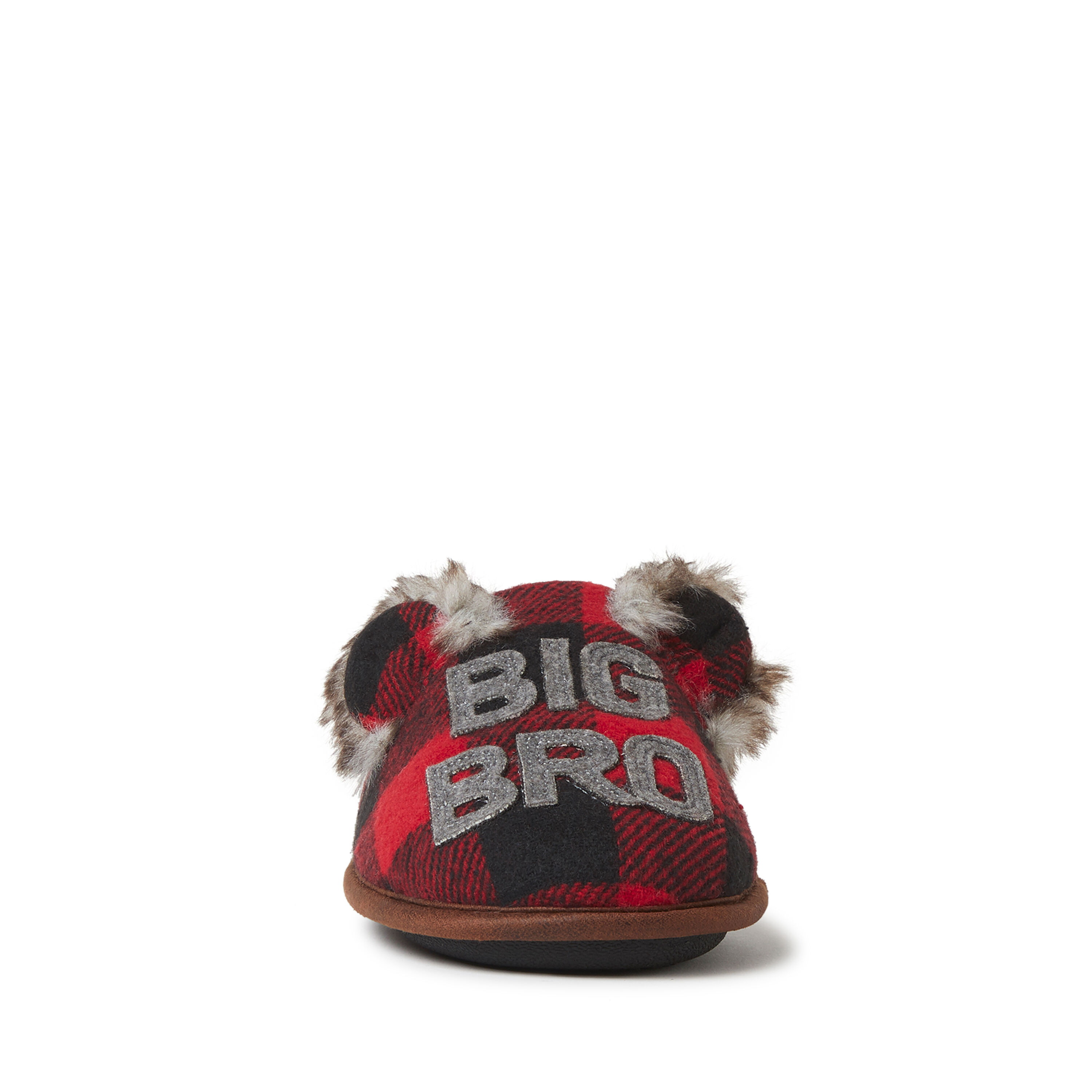 Kids Buffalo Check Big Bro Bear Scuff Slipper