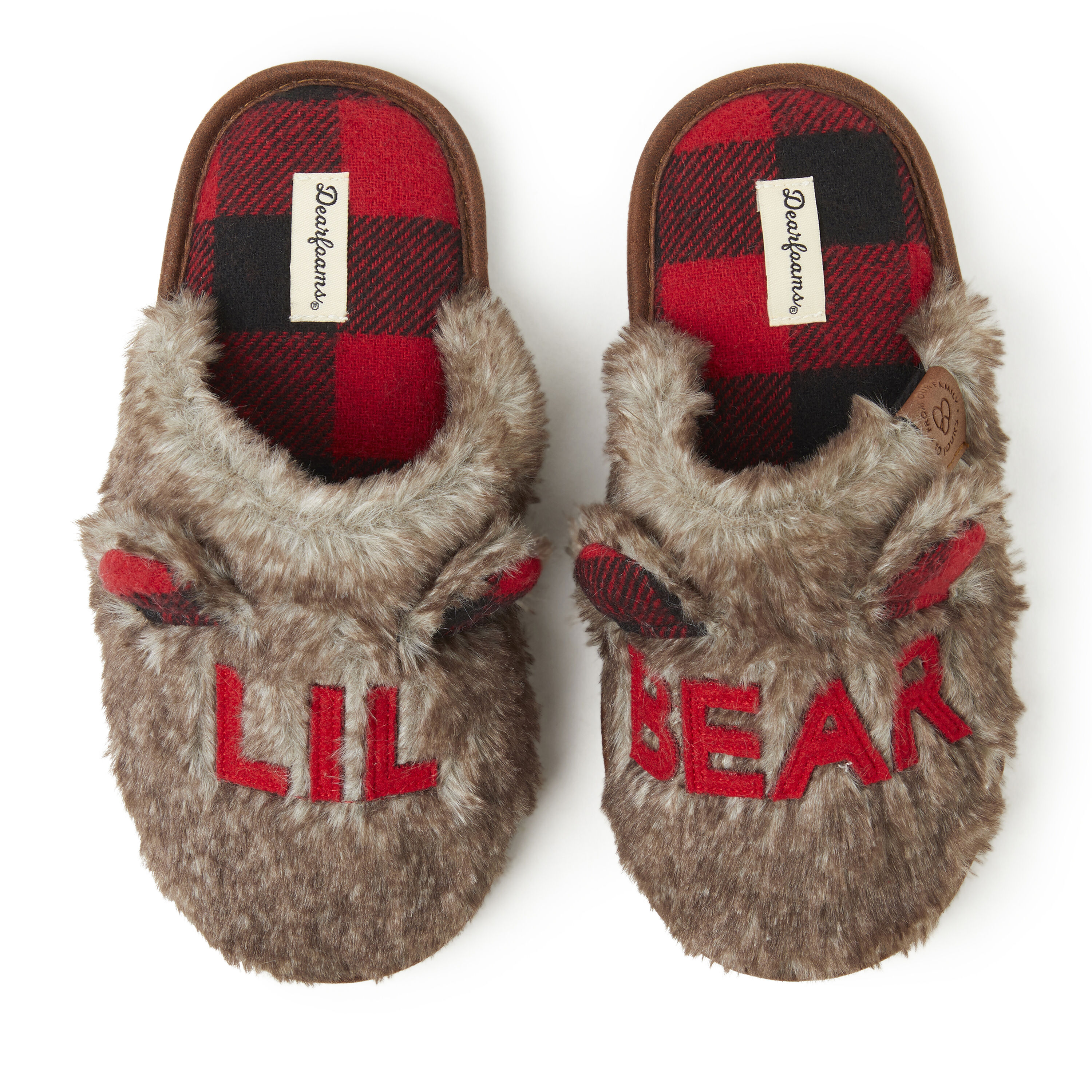 Kids Furry Lil Bear Scuff Slipper