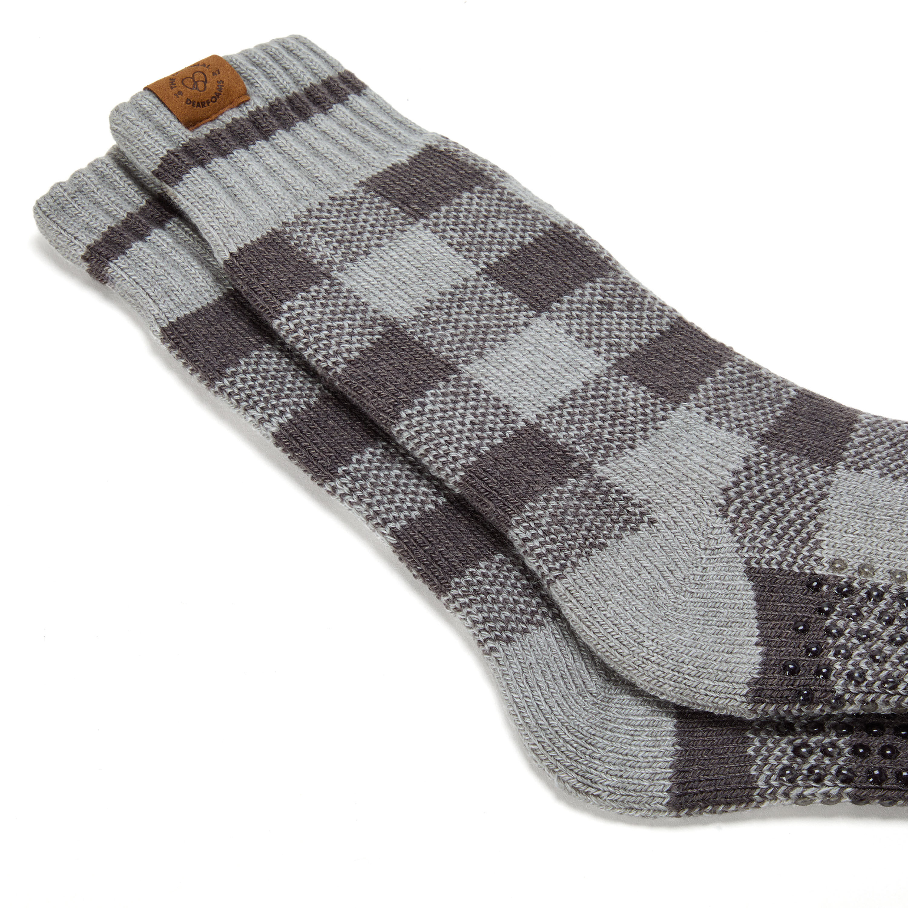 Men's Buffalo Check Crew Slipper Socks-2 pack