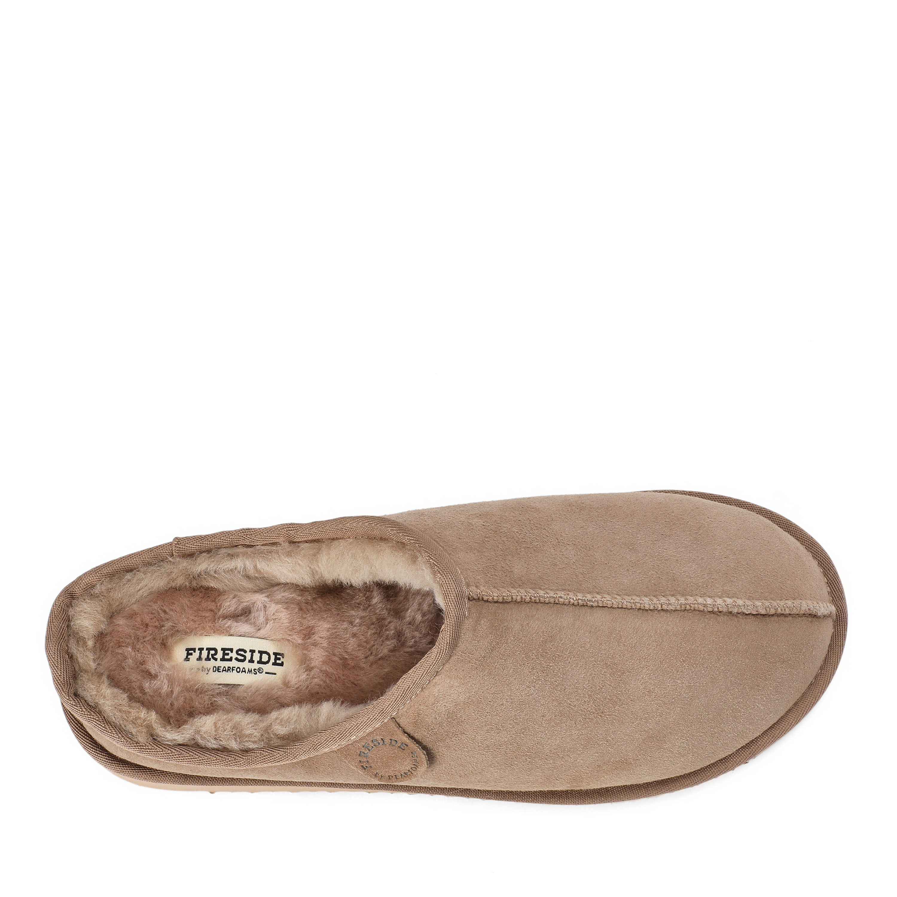 Men's Fireside by Dearfoams Grafton Genuine Shearling Clog Slipper with Woven Accent