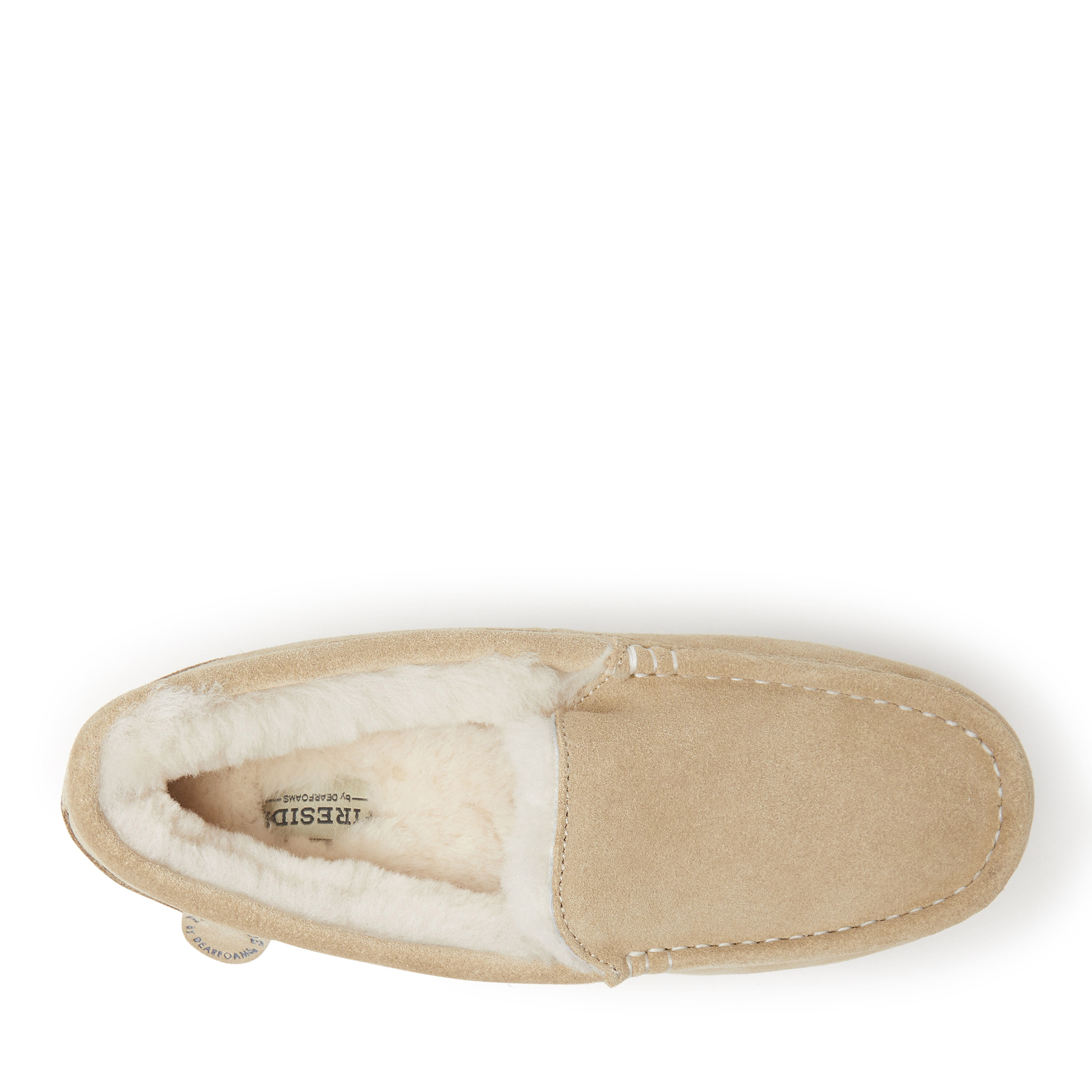 Pantofole Slide Dearfoams Fireside Caberra Donna, Vera Pelle Shearling E Sottopiede In Sughero