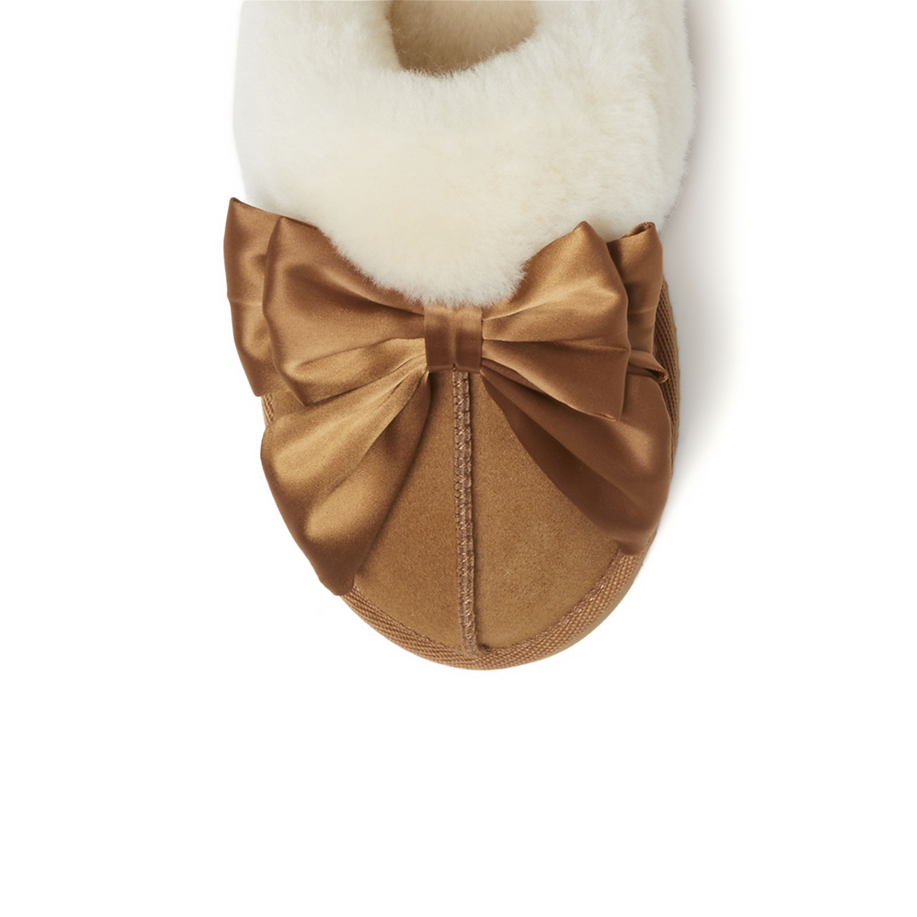 Women's Fireside by Dearfoams Sydney Genuine Shearling Scuff with Bow