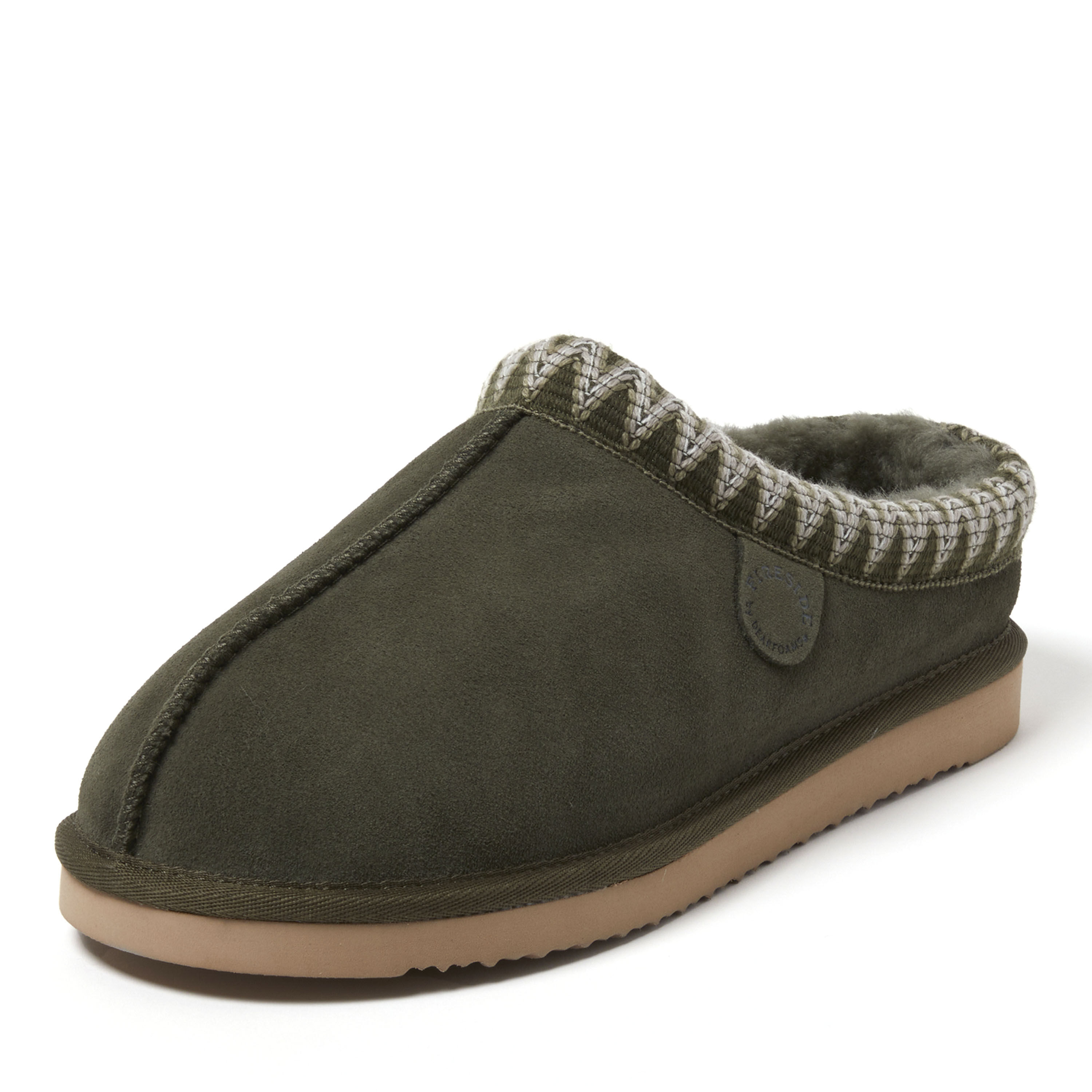Men's Fireside by Dearfoams Grafton Genuine Shearling Clog With Taping