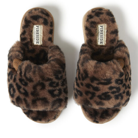 Women's Fireside by Dearfoams Genuine Shearling Slide with