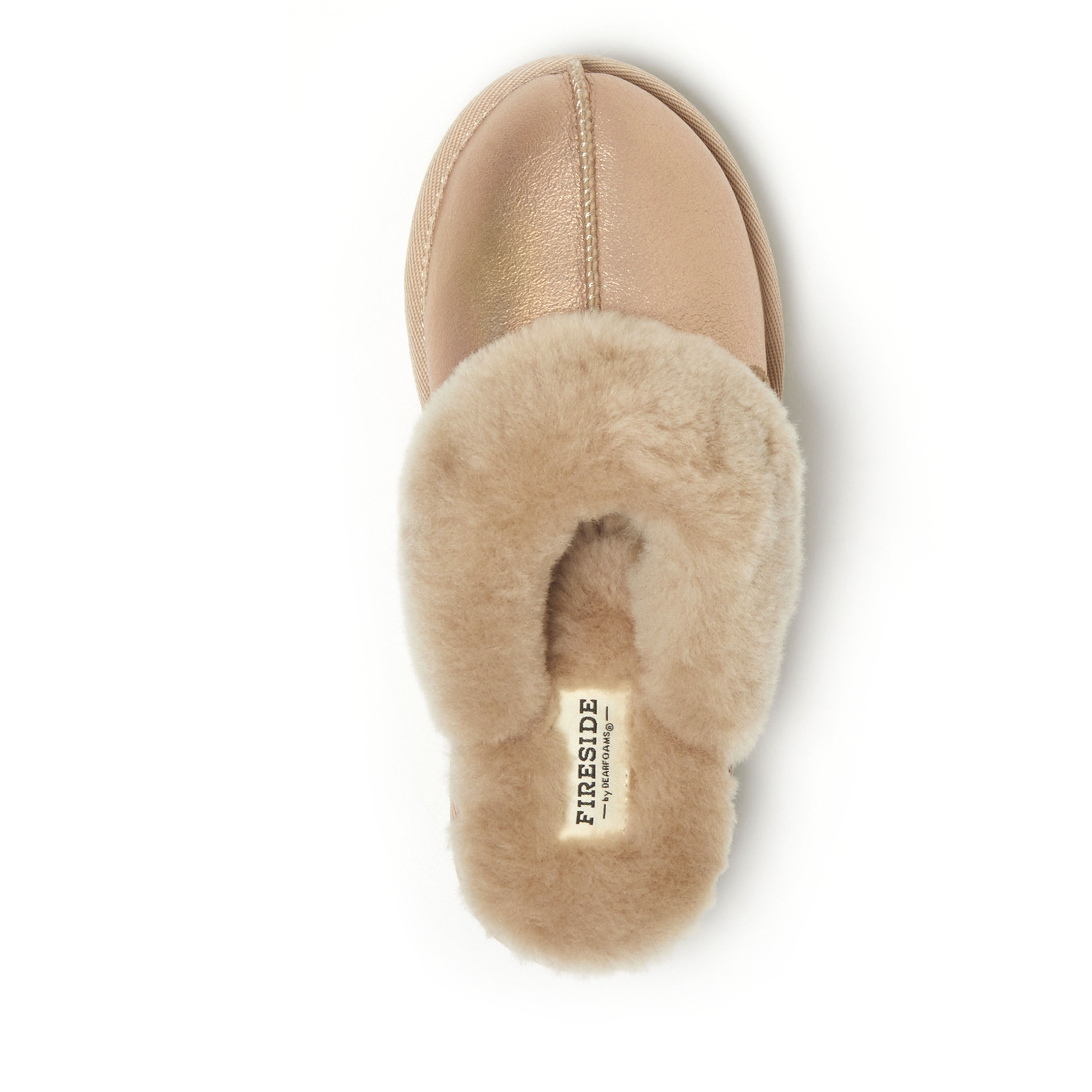 Women's Fireside by Dearfoams Melton Genuine Shearling Platform Scuff